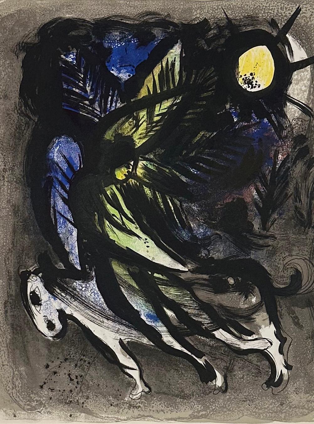 Figurative Print Marc Chagall - L'ange, de 1960, lithographie de Mourlot I