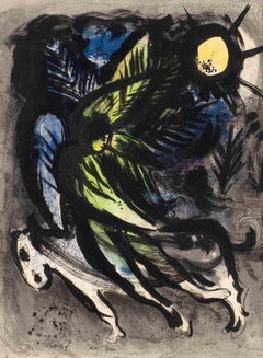 The Angel - Original Lithograph by Marc Chagall - 1982