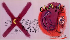 "The Artist & the Bouquet Couverture" Original Lithograph signed by Marc Chagall