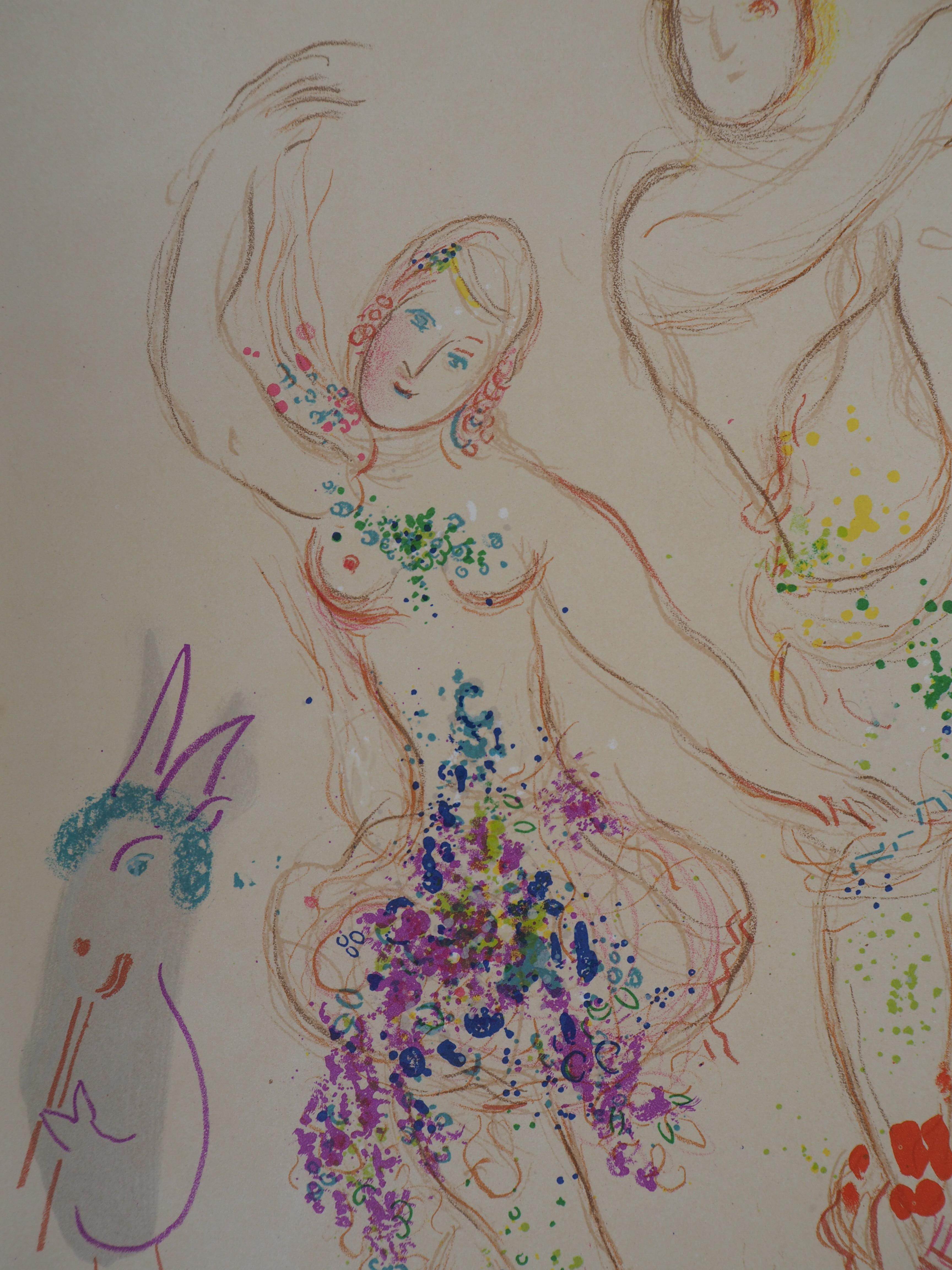 The Ballet : Ballerina and Faun - Original lithograph - Mourlot #581 - Print by Marc Chagall