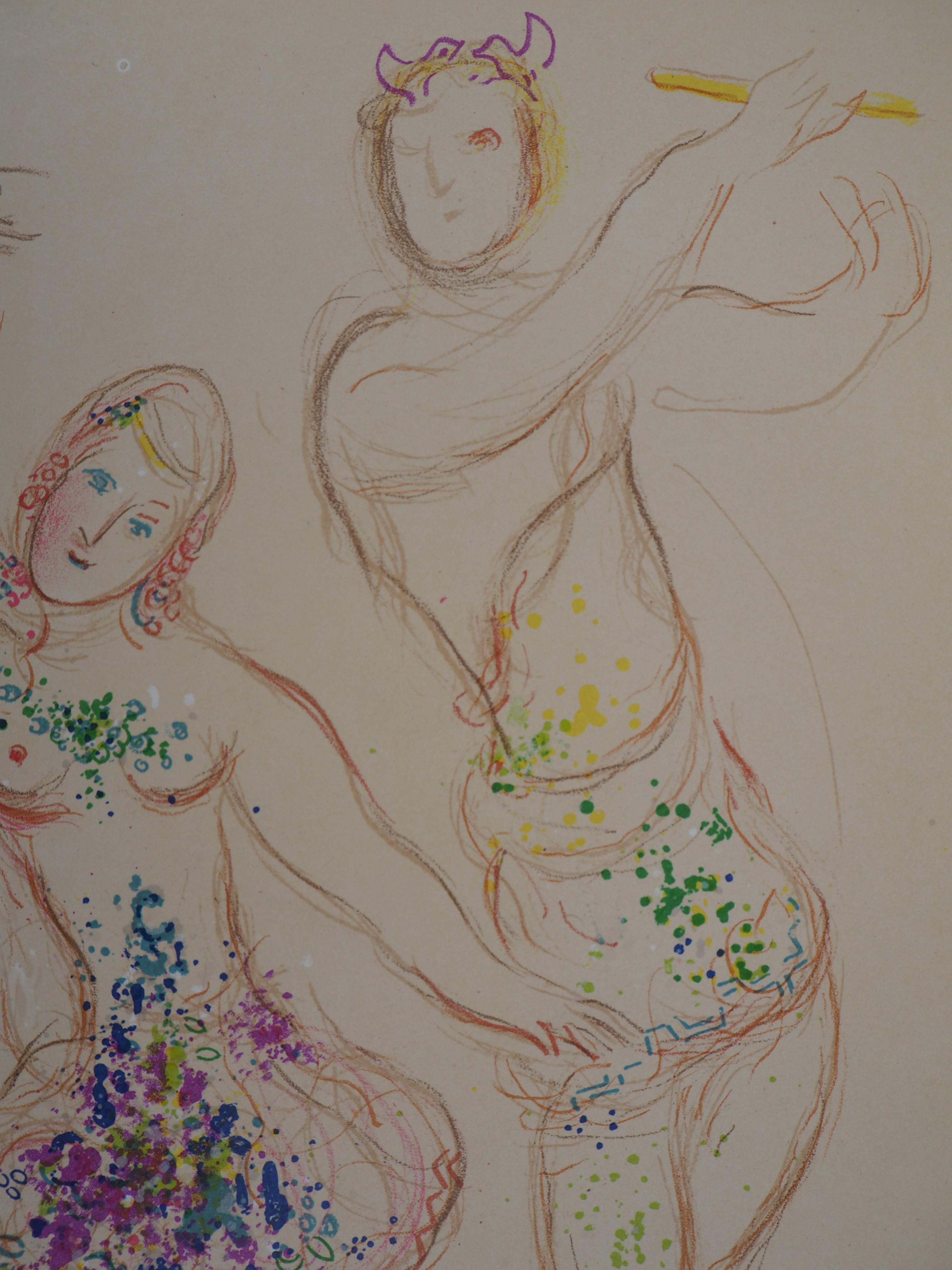 The Ballet : Ballerina and Faun - Original lithograph - Mourlot #581 - Modern Print by Marc Chagall