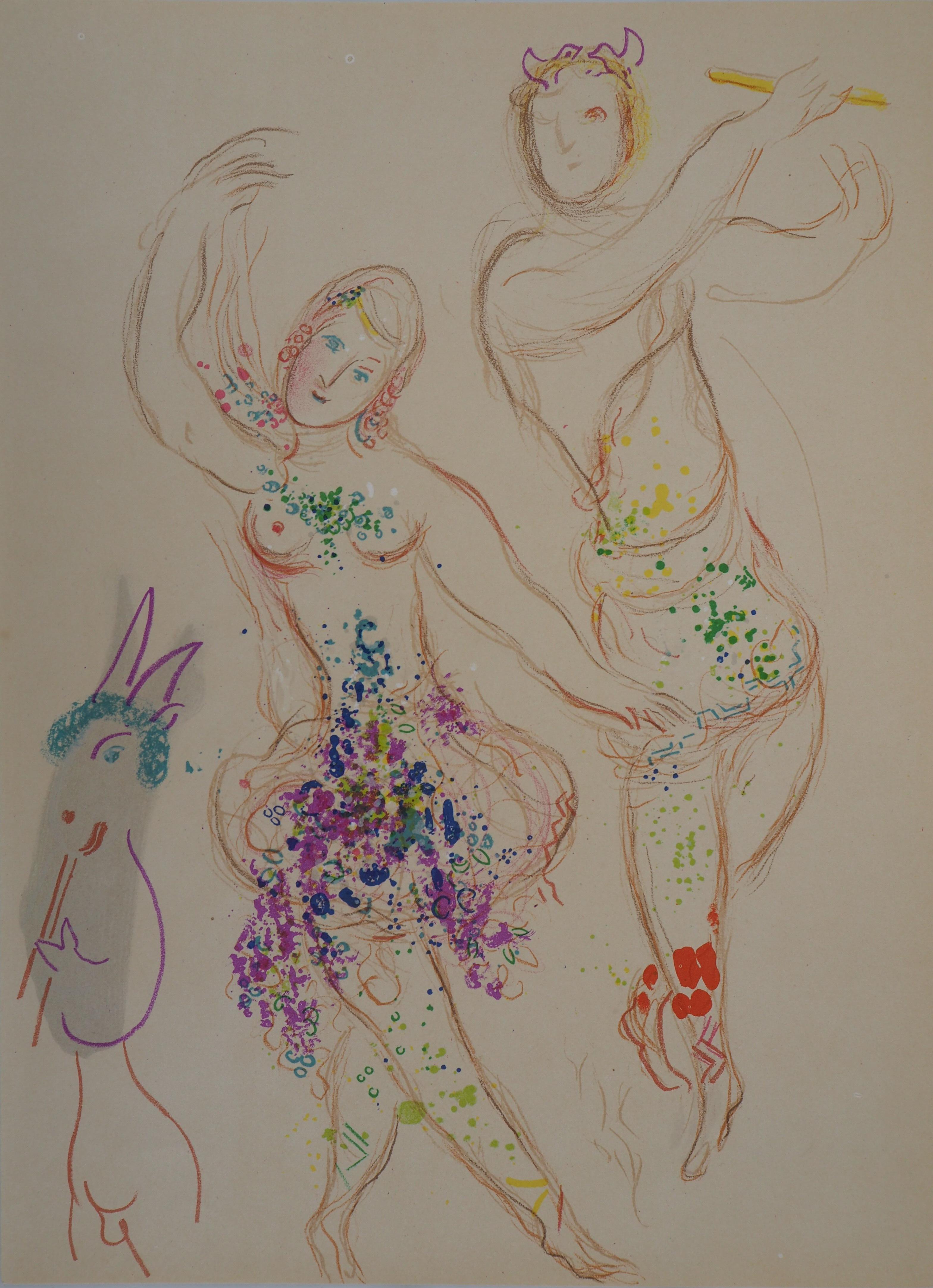 Marc Chagall Figurative Print - The Ballet : Ballerina and Faun - Original lithograph - Mourlot #581