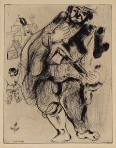 „The Barefoot Lumberjack“ Radierung aus „Les Ames Mortes“ von Marc Chagall