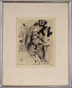 "Il taglialegna scalzo" Acquaforte da "Les Ames Mortes" di Marc Chagall