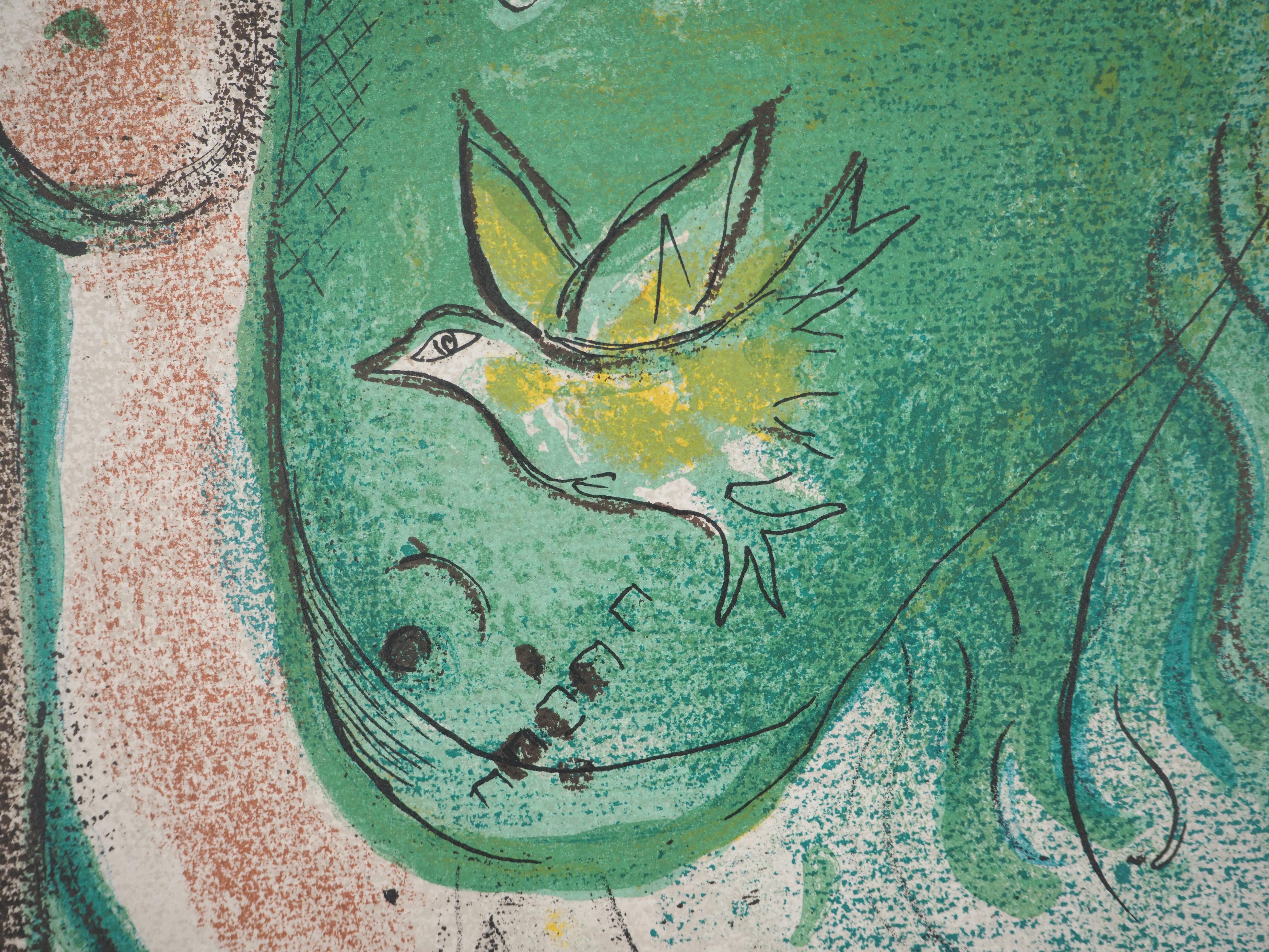 The Bible : Adam and Eve in Paradise - Original Lithograph (Mourlot #233) - Print by Marc Chagall