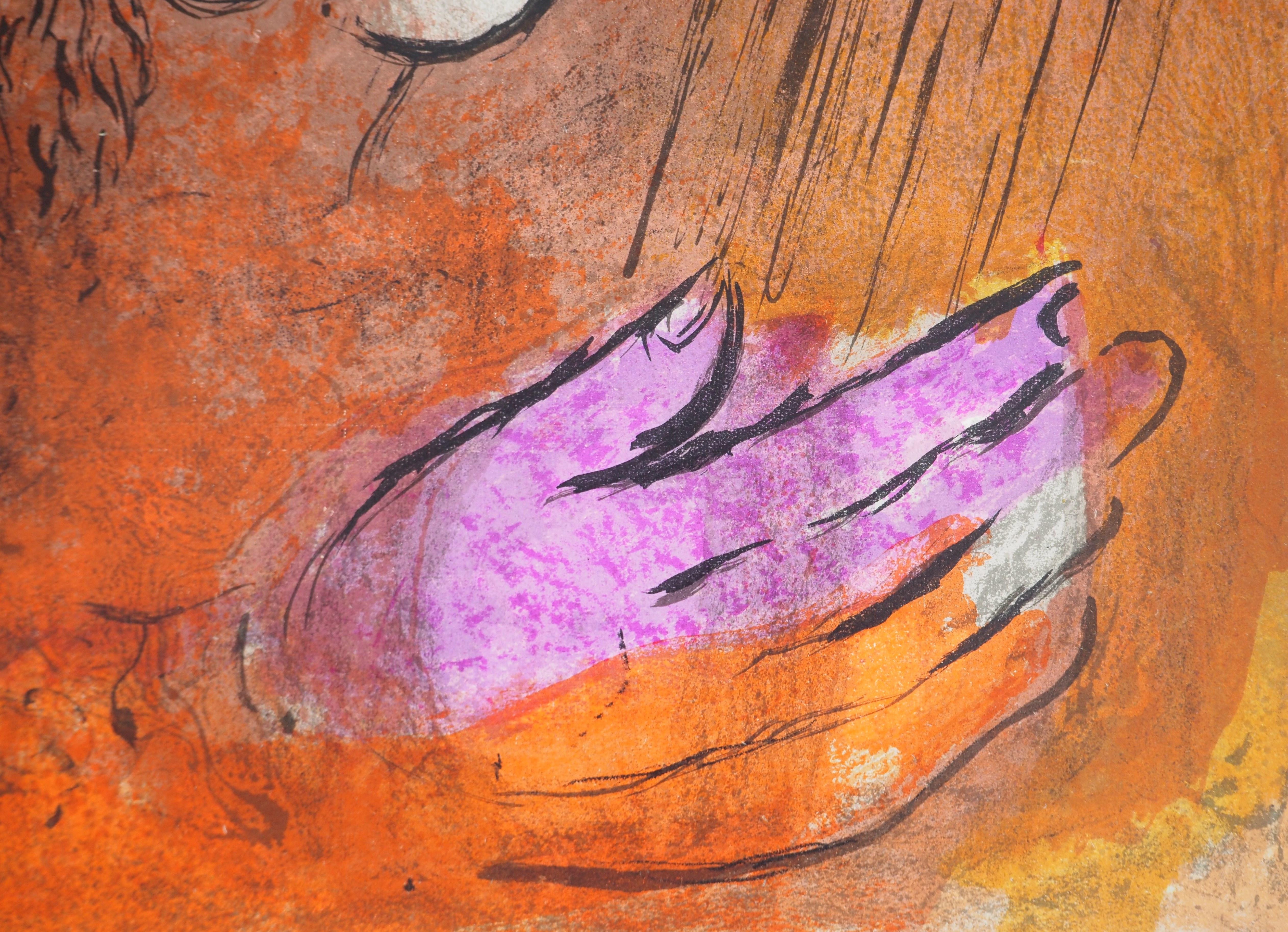 The Bible : David and Bethsabee in Love - Original Lithograph (Mourlot #135) - Print by Marc Chagall