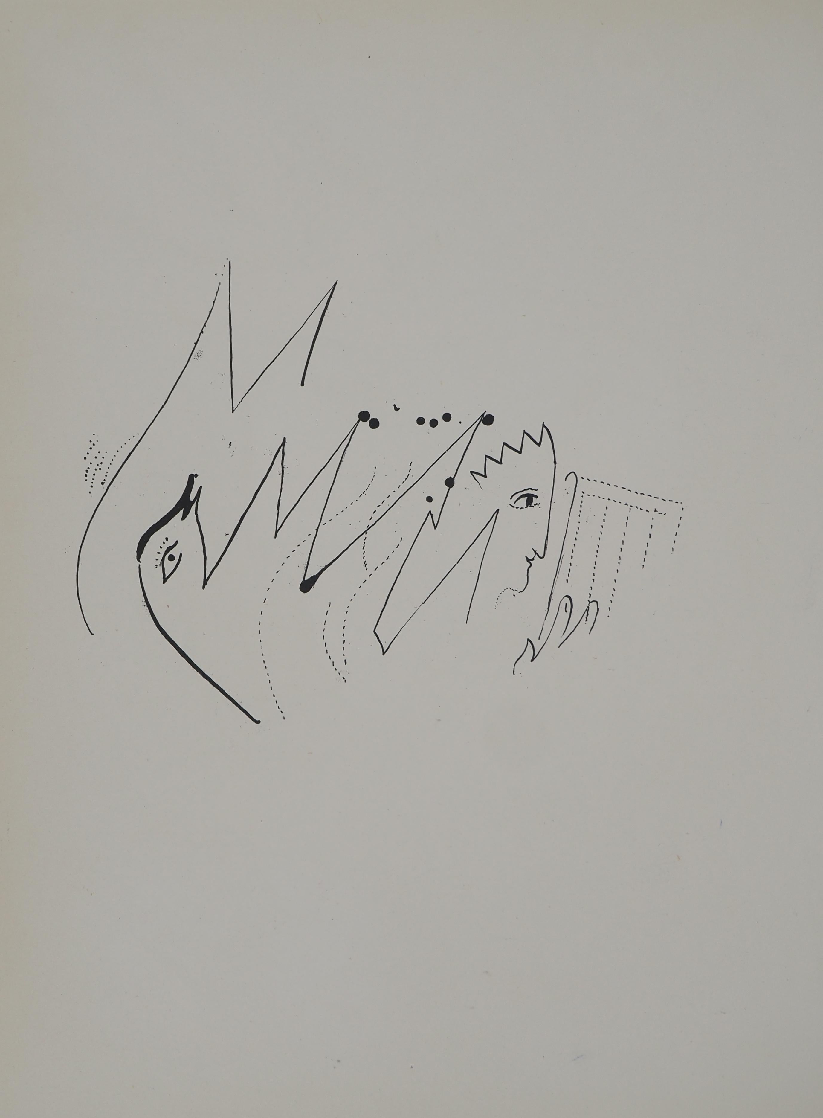 The Bible : David and Bethsabee in Love - Original Lithograph (Mourlot #135) For Sale 1