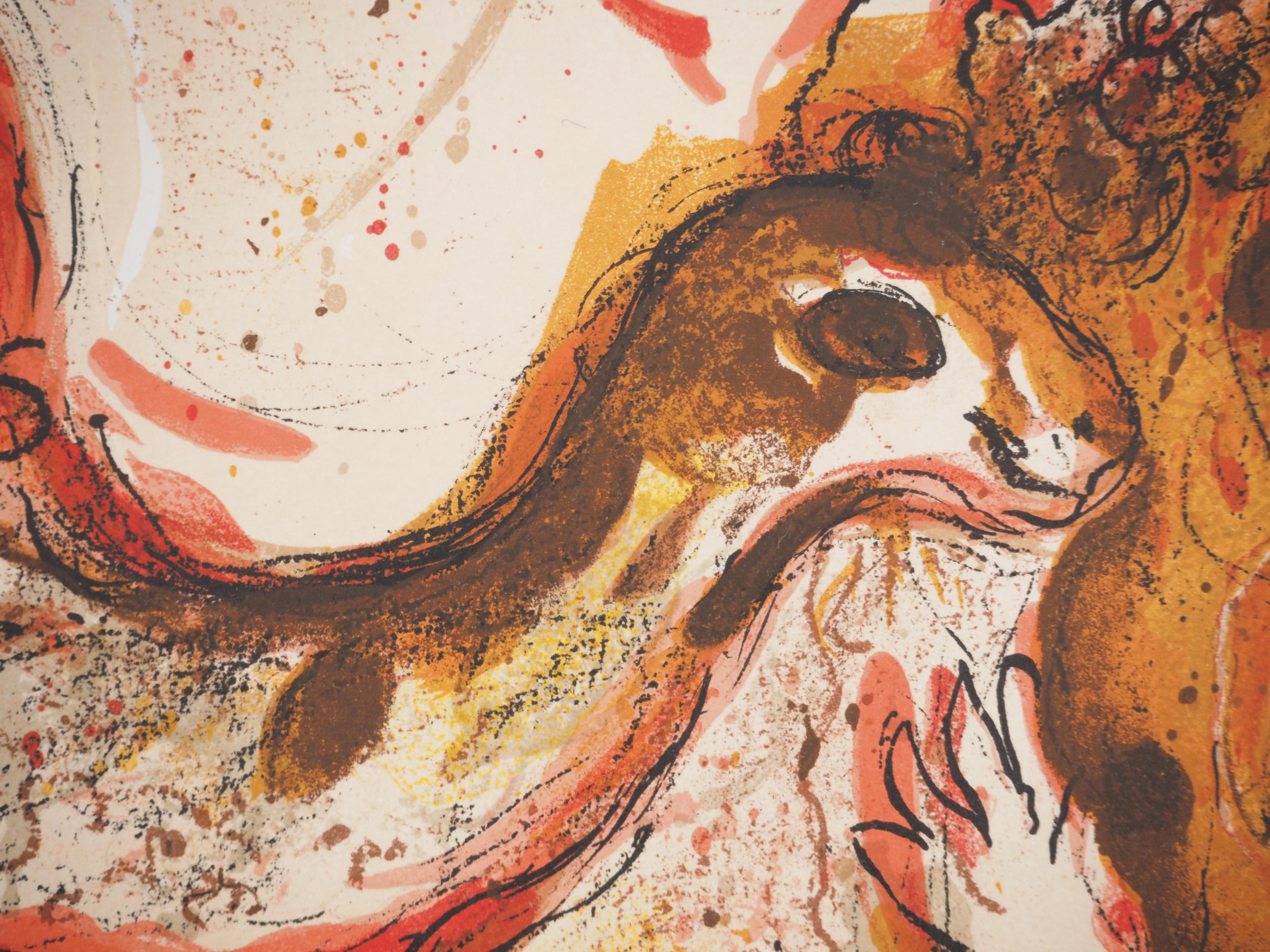 La Bibbia: Il tesoro di Rachel - Litografia originale (Mourlot #242) - Print Moderno di Marc Chagall