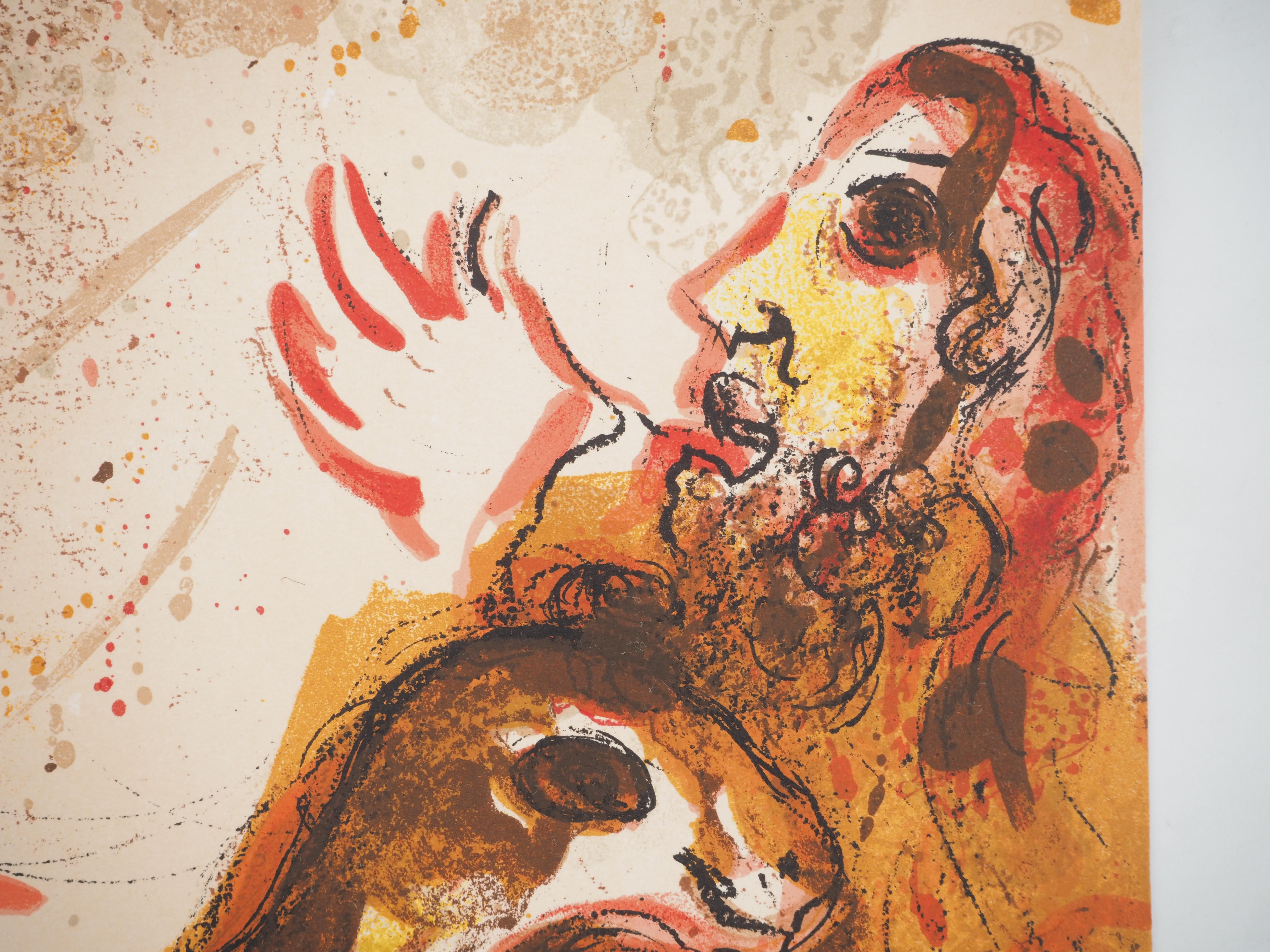Marc Chagall (1887-1985) 
La Bibbia,  Il tesoro di Rachel

Litografia originale (Officina Daeger) 
Su carta 36 x 26,5 cm (circa 14,2 x 10,2 pollici)
Seconda illustrazione sul retro, vedi foto n°7 (Mourlot #265) 

RIFERIMENTO: 
Catalogo ragionato