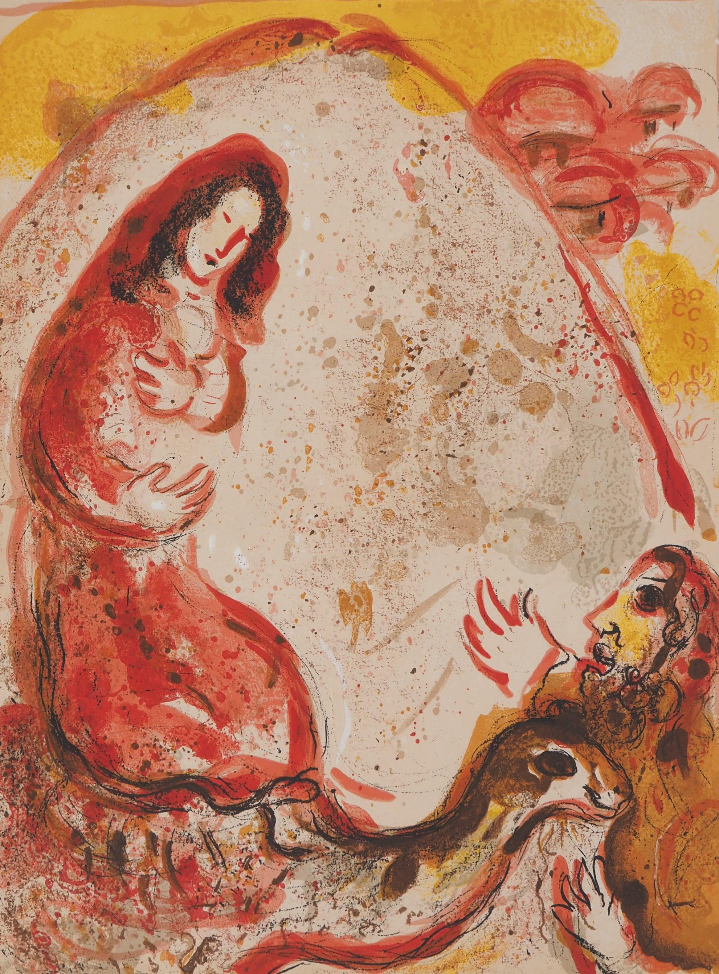 Figurative Print de Marc Chagall - La Biblia : Tesoro de Raquel - Litografía original (Mourlot #242)
