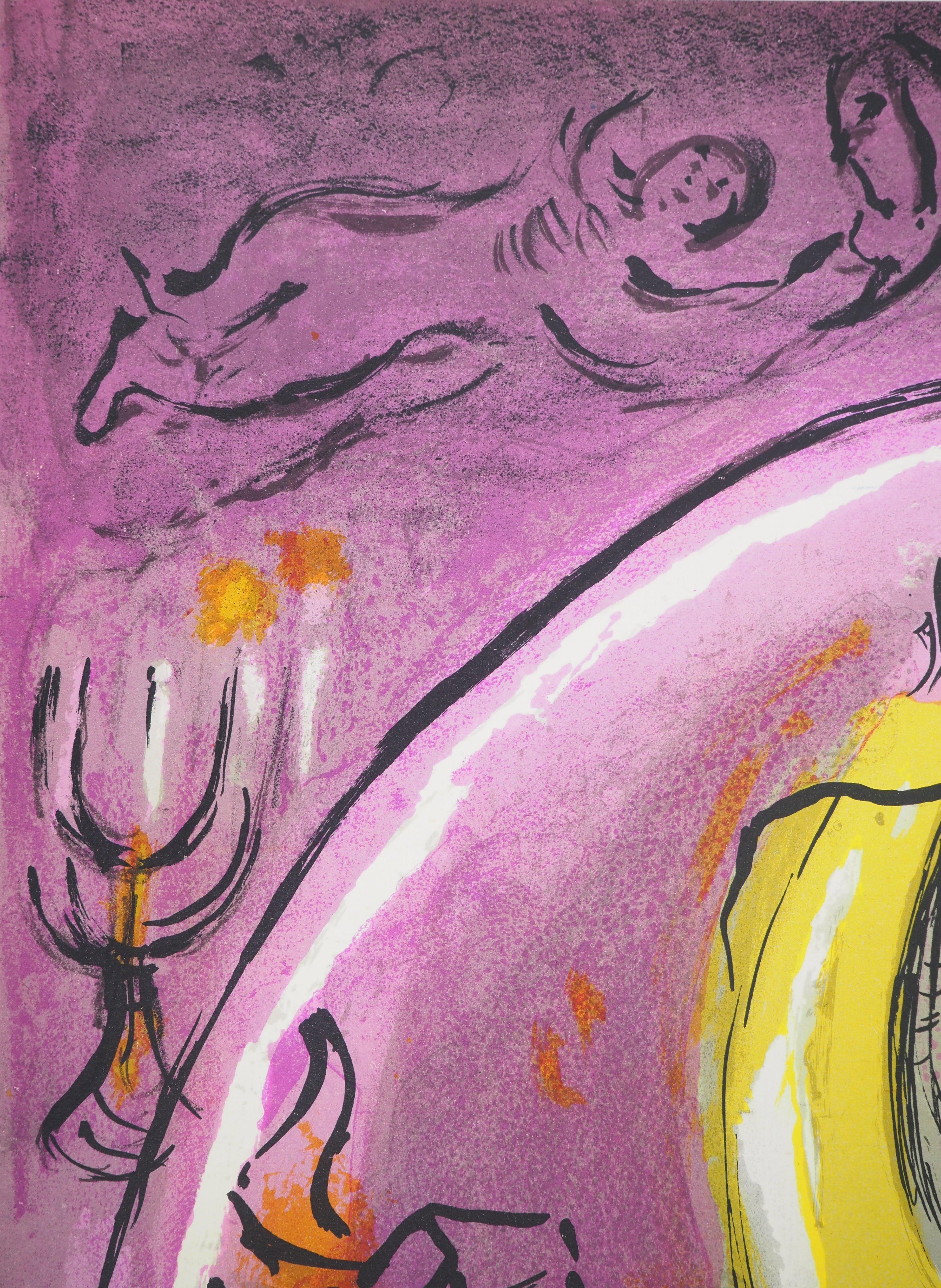 La Bible : La prière de Salomon - Lithographie originale - Moderne Print par Marc Chagall