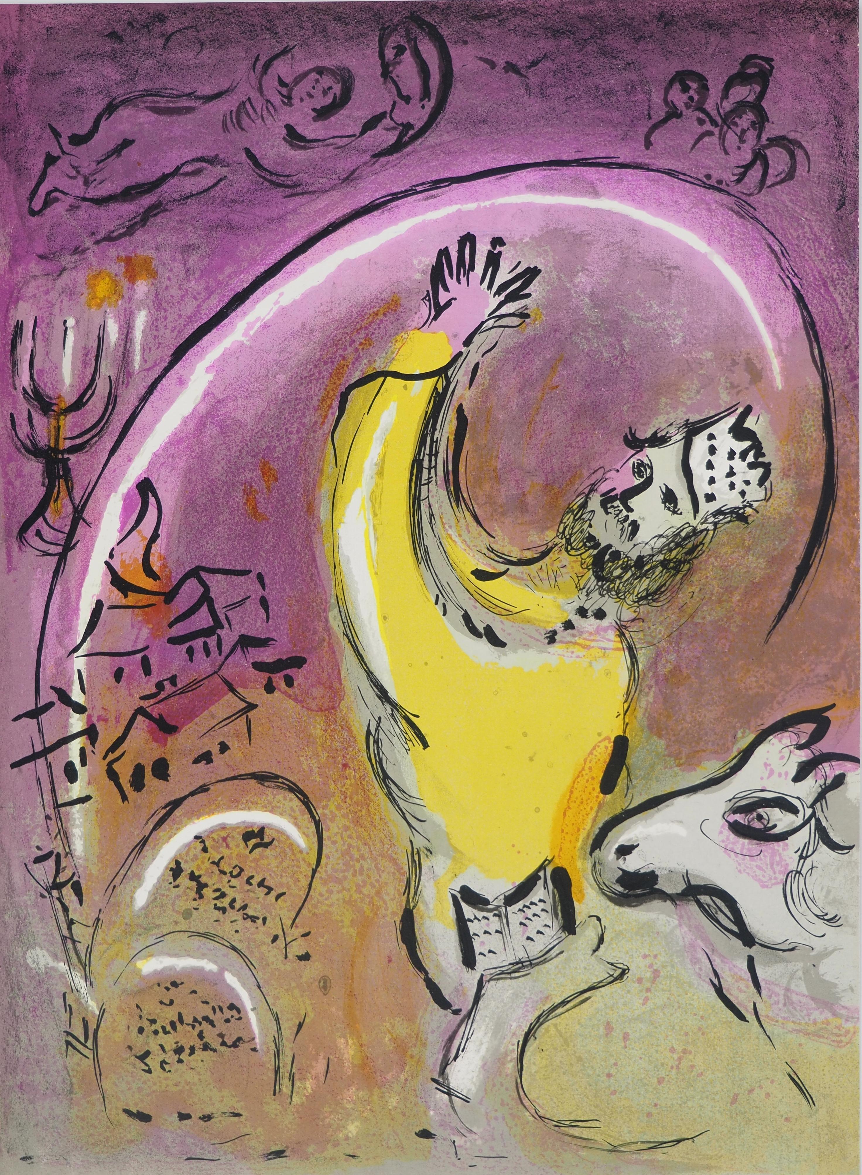 Figurative Print Marc Chagall - La Bible : La prière de Salomon - Lithographie originale