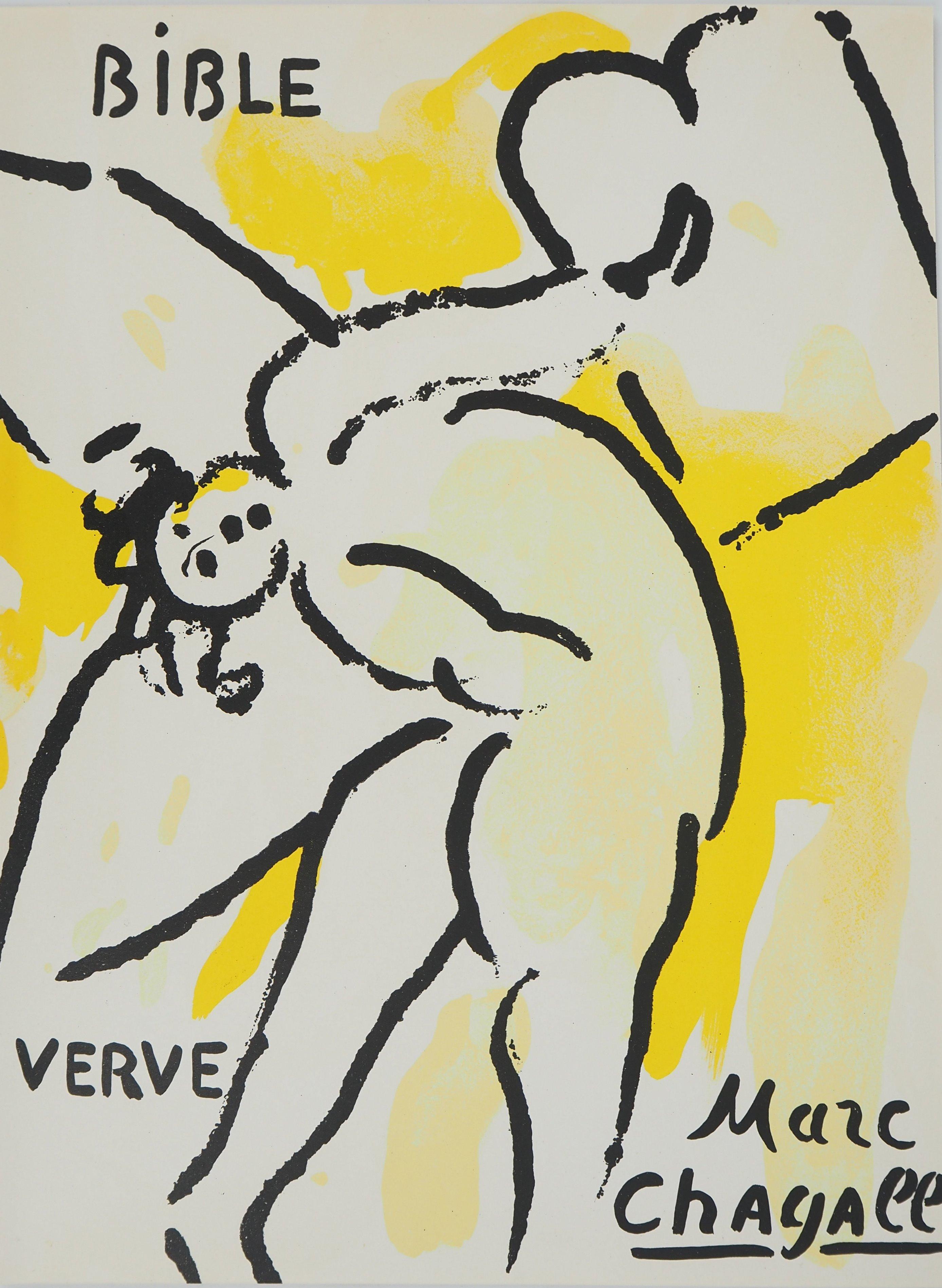 Figurative Print Marc Chagall - La Bible : L'ange - Lithographie originale