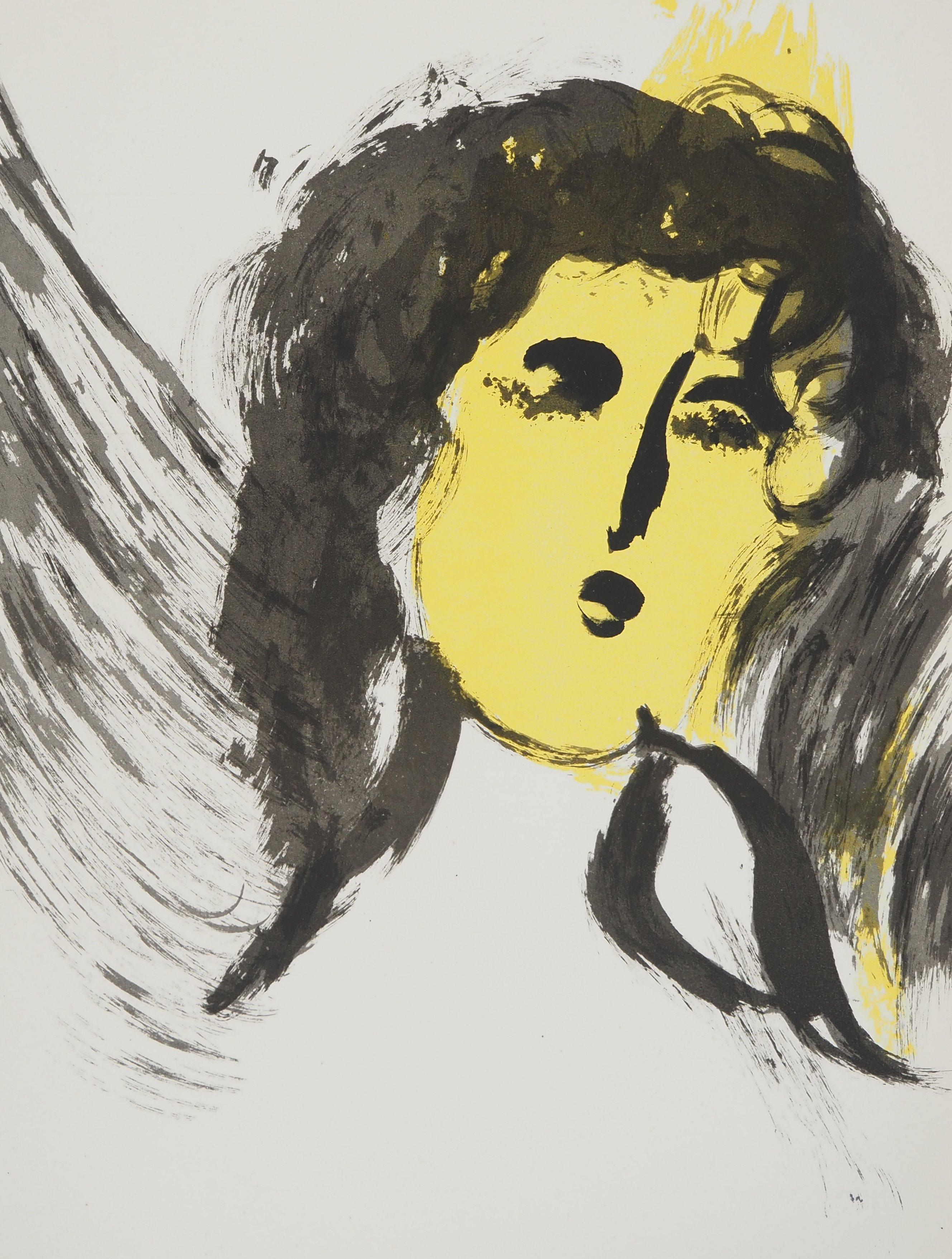 La Bibbia: L'Angelo - Litografia originale (Mourlot #120) - Print di Marc Chagall