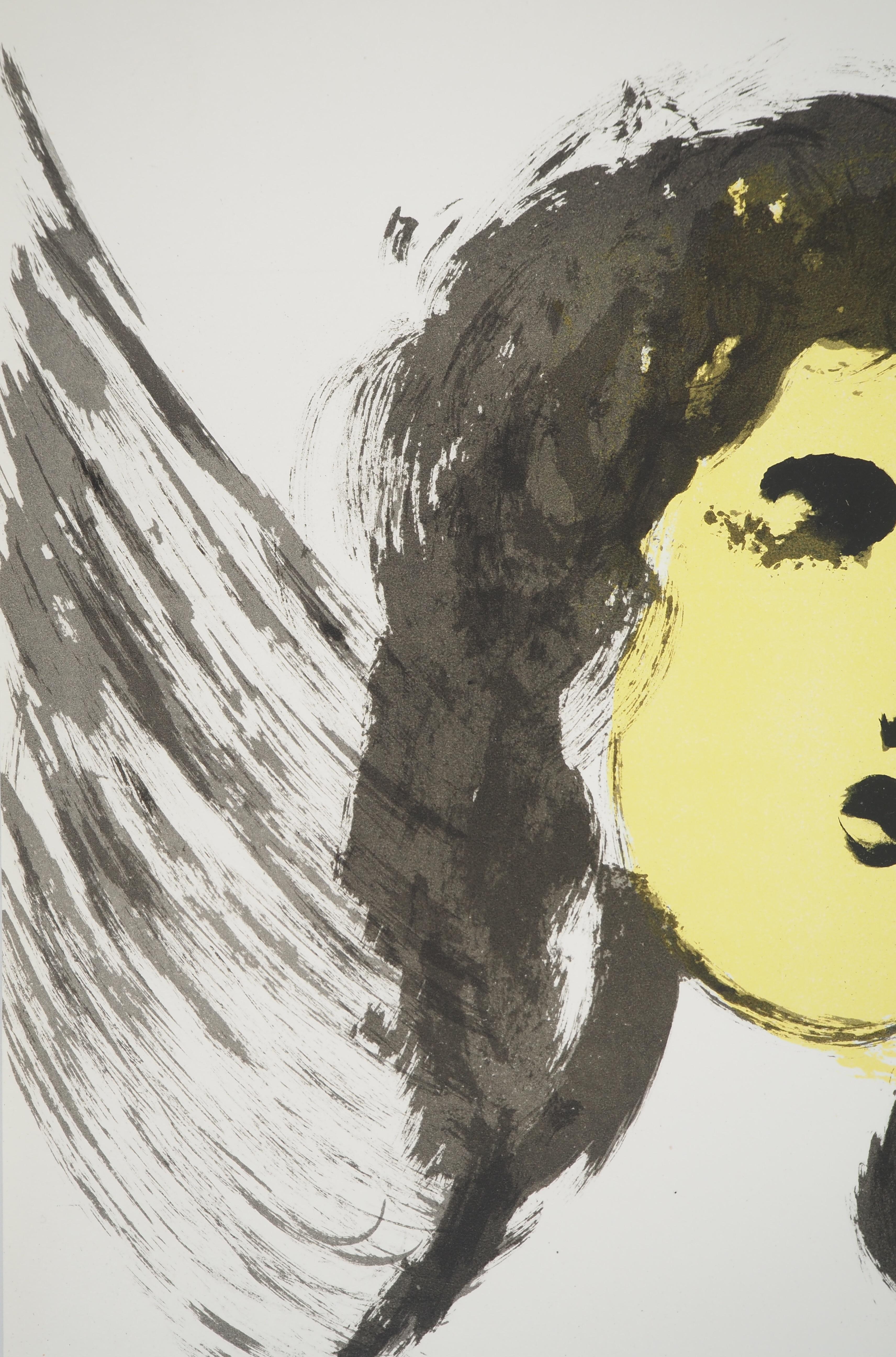 La Bibbia: L'Angelo - Litografia originale (Mourlot #120) - Print Moderno di Marc Chagall