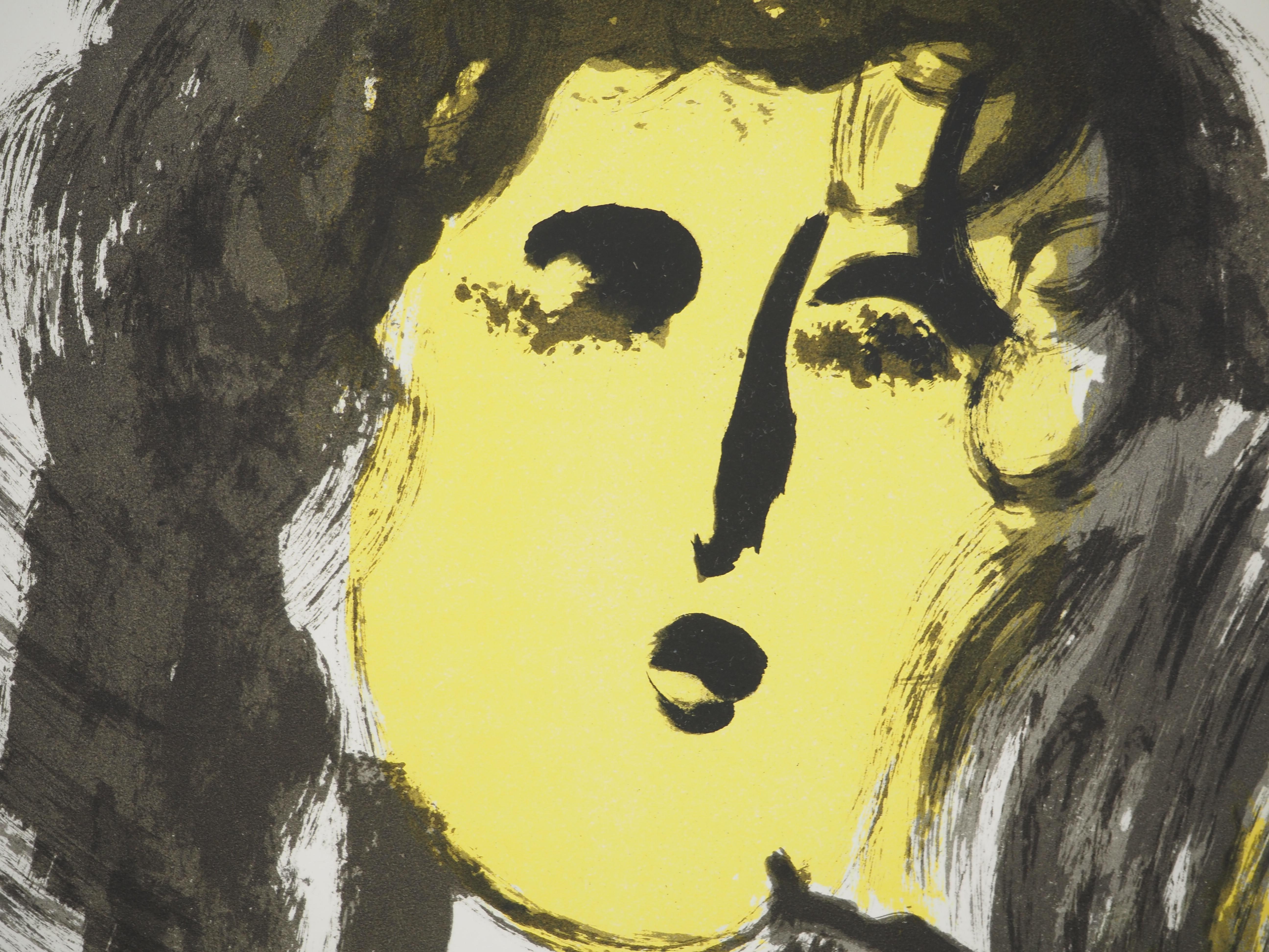 Marc Chagall (1887-1985) 
La Bibbia,  L'Angelo

Litografia originale (Officina Mourlot) 
Su carta 37 x 26,5 cm (circa 14,5 x 10,2 pollici)

RIFERIMENTO: 
Catalogo ragionato della litografia di Chagall, Mourlot #120

INFORMAZIONI : Pubblicato nel