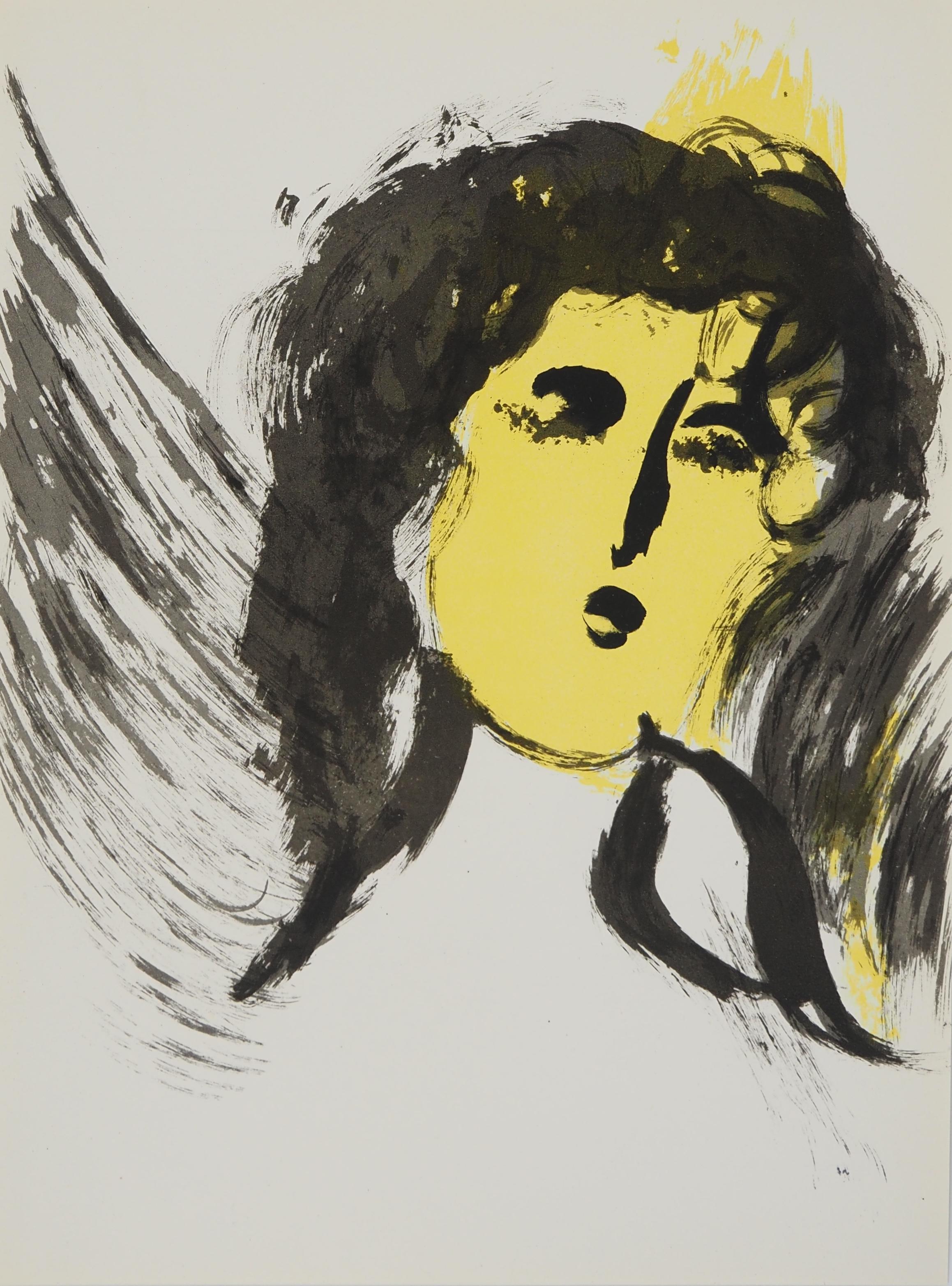 Figurative Print di Marc Chagall - La Bibbia: L'Angelo - Litografia originale (Mourlot #120)