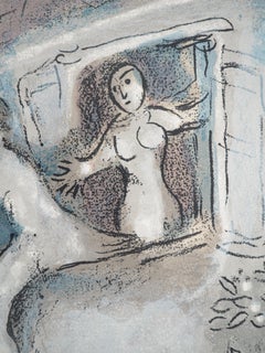 The Bible : The Escape of David - Original Lithograph (Mourlot #250)