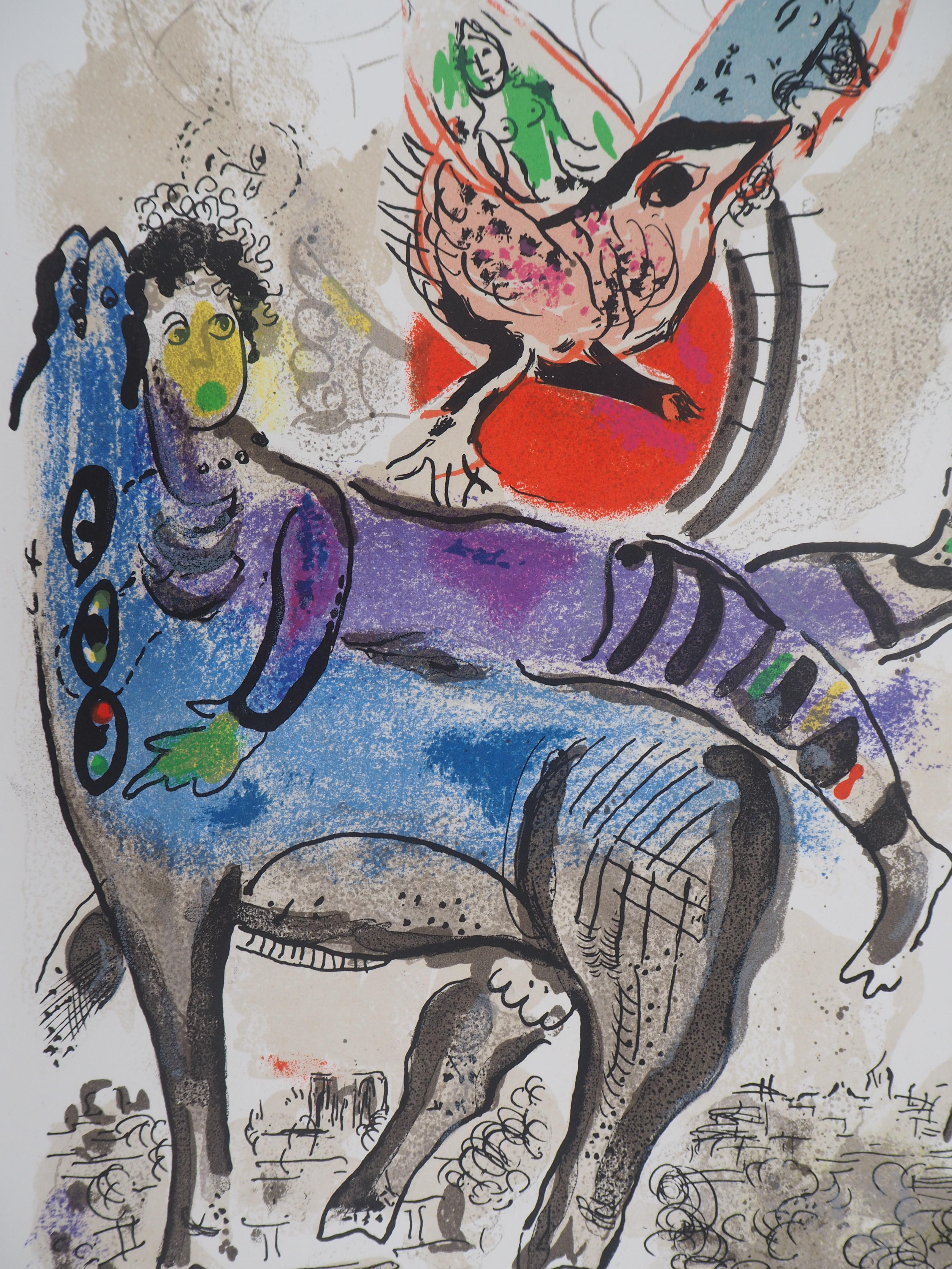 The Blue Cow - Original lithograph - Mourlot #488 - Print by Marc Chagall