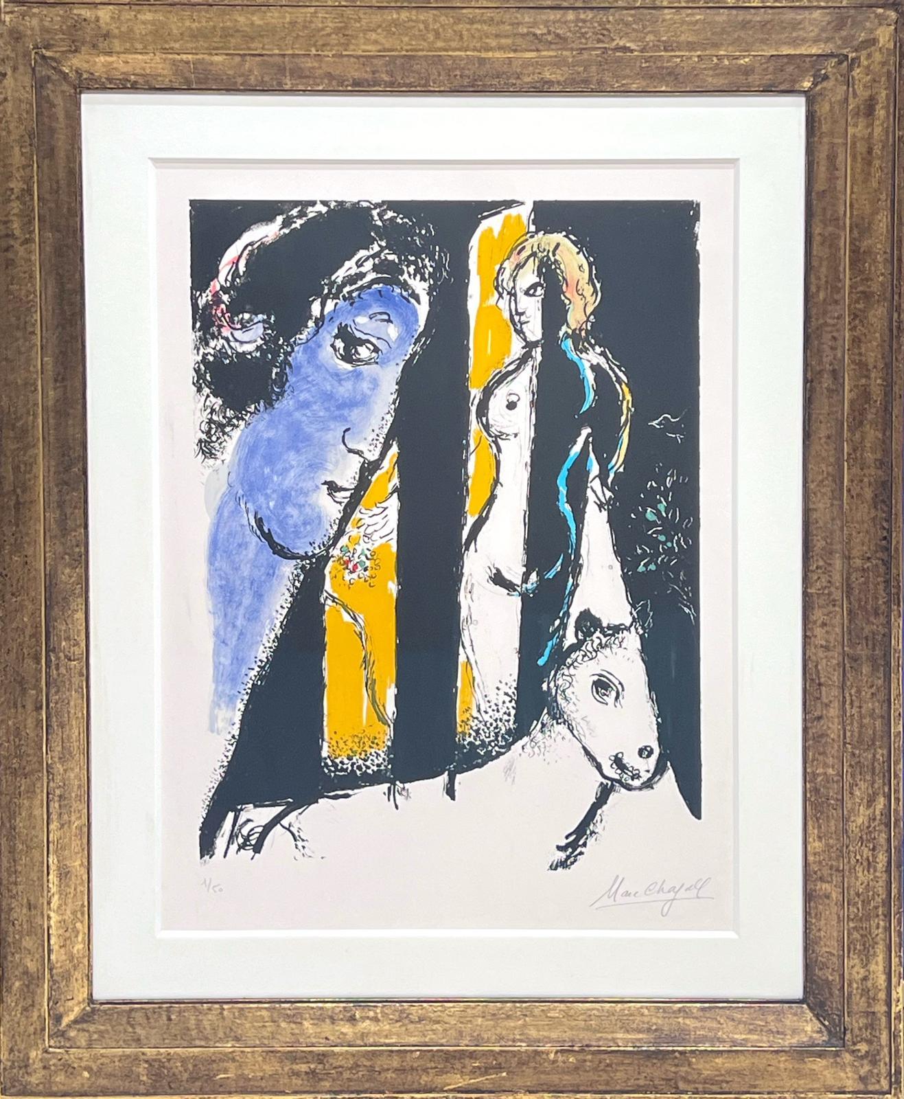 Marc Chagall Abstract Print – Das blaue Porträt