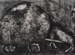 The Cart Driver Stuck in the Mud - Original etching - Ref. Sorlier #164