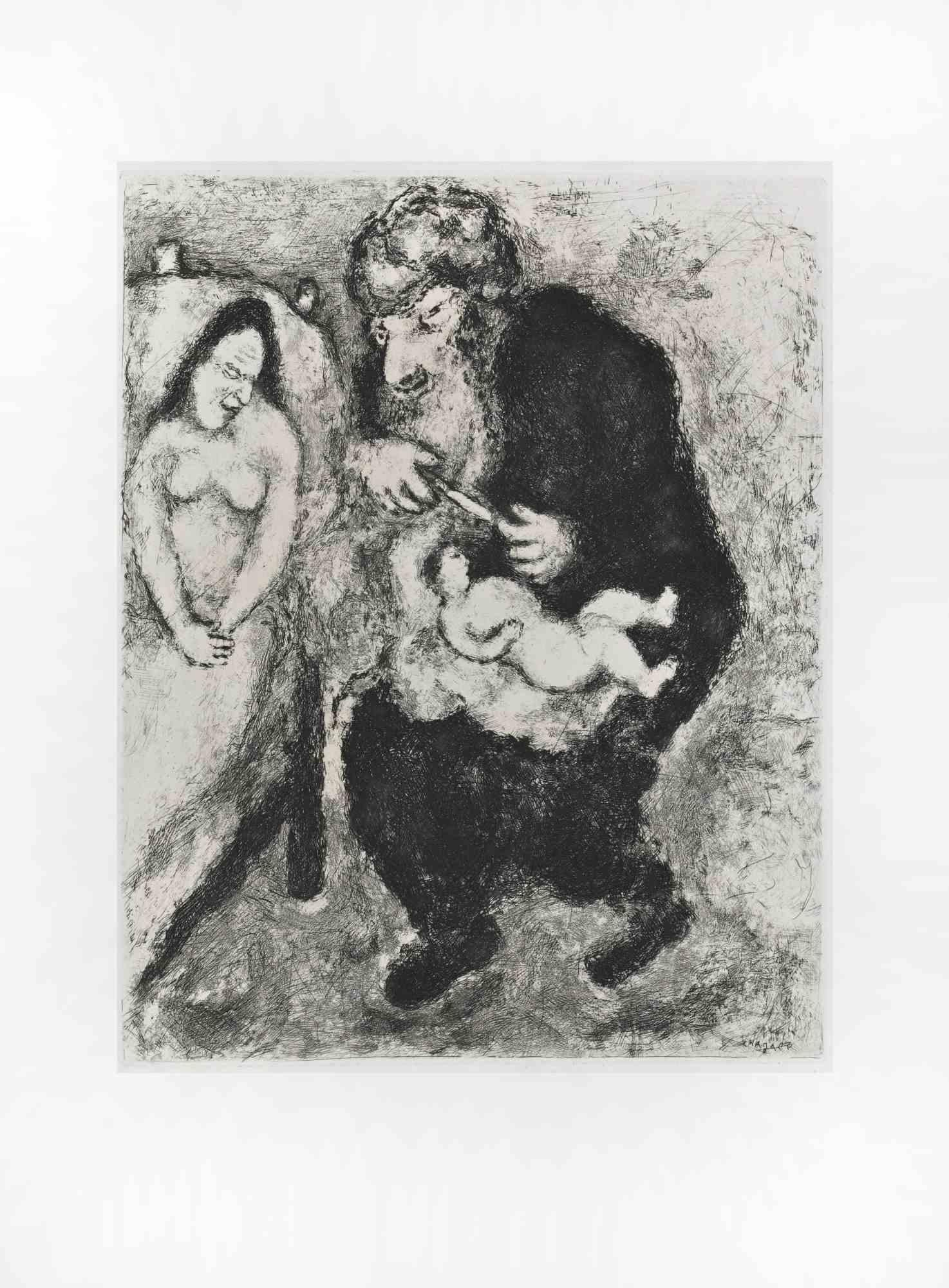 Etching on Montval wove paper, realized by Marc Chagall in 1931-39 and published by Tériade in 1956.

Edition of 275+30 out of commerce copies.

Not signed nor numbered, as issued.

Excellent impression with full margins a a bright and fresh