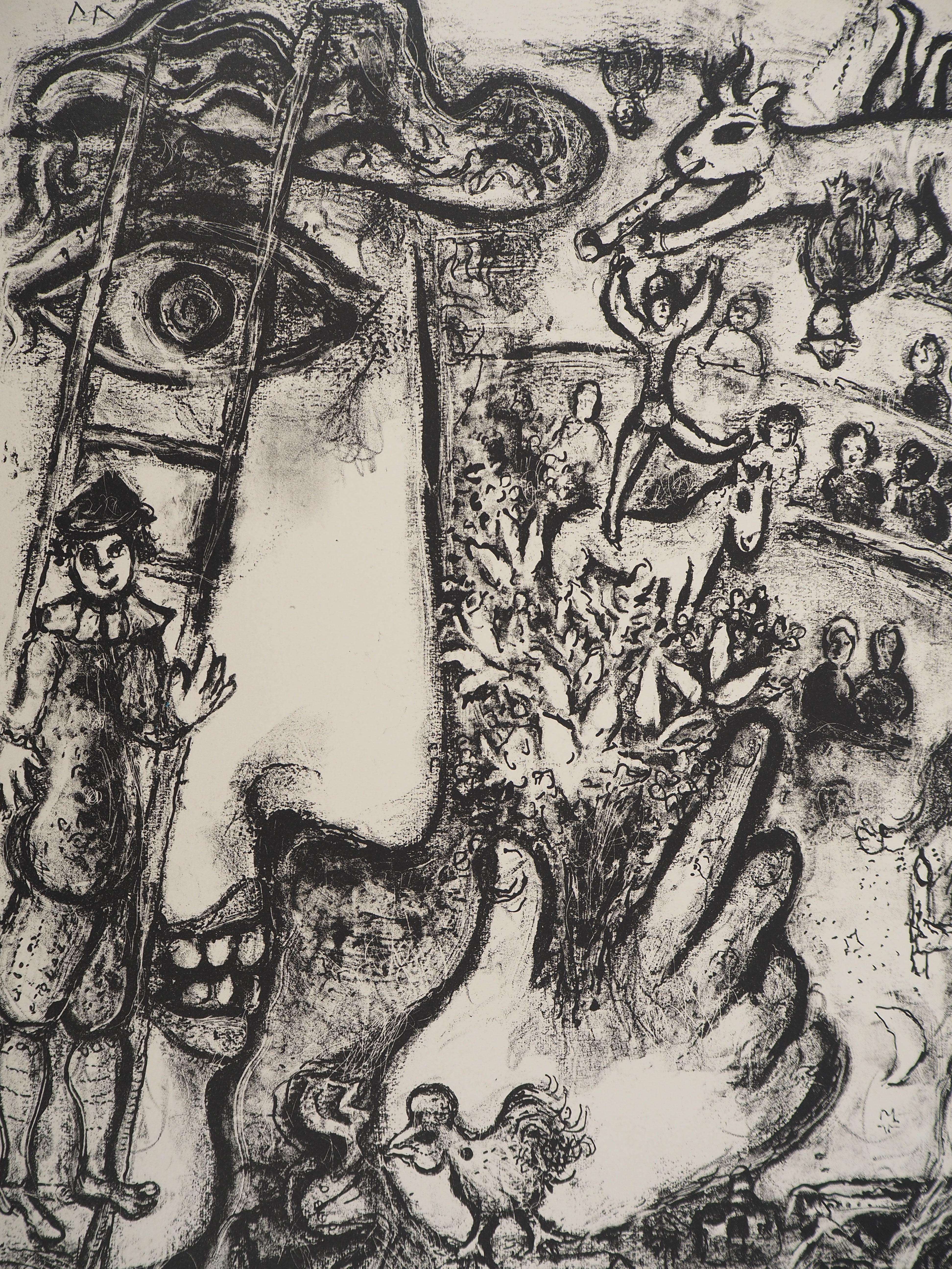 The Circus : Clowns and Acrobats - Original Lithograph (Mourlot #503) - Print by Marc Chagall