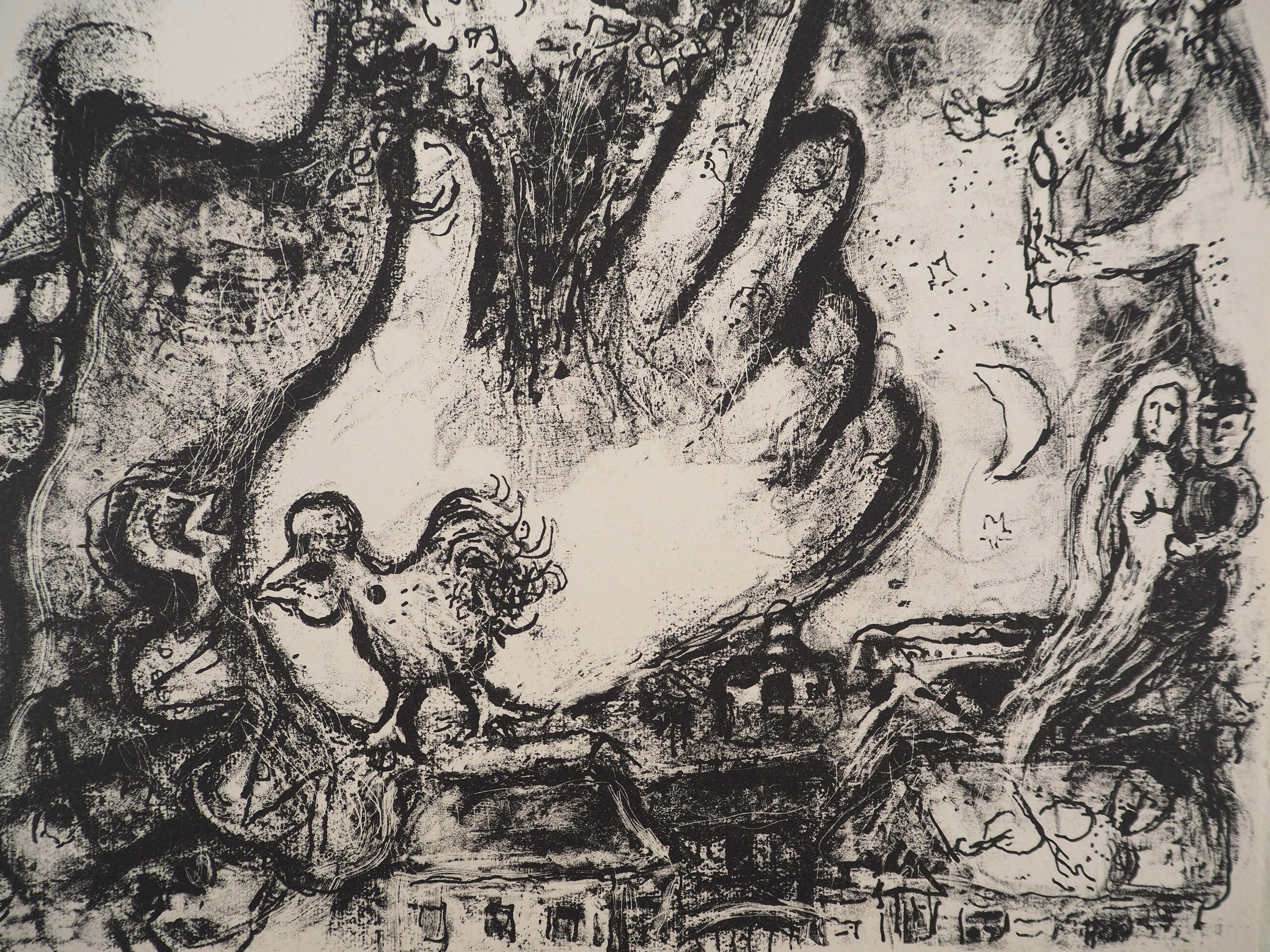 Marc Chagall (1887-1985) 
The Circus : Clowns and Acrobats, 1967

Original lithograph (Mourlot Workshop) 
On Arches vellum 42 x 32 cm (c. 17  x 13 in)

REFERENCE : Catalog raisonne Chagall Lithographe, Mourlot #503

INFORMATION : From the portfolio