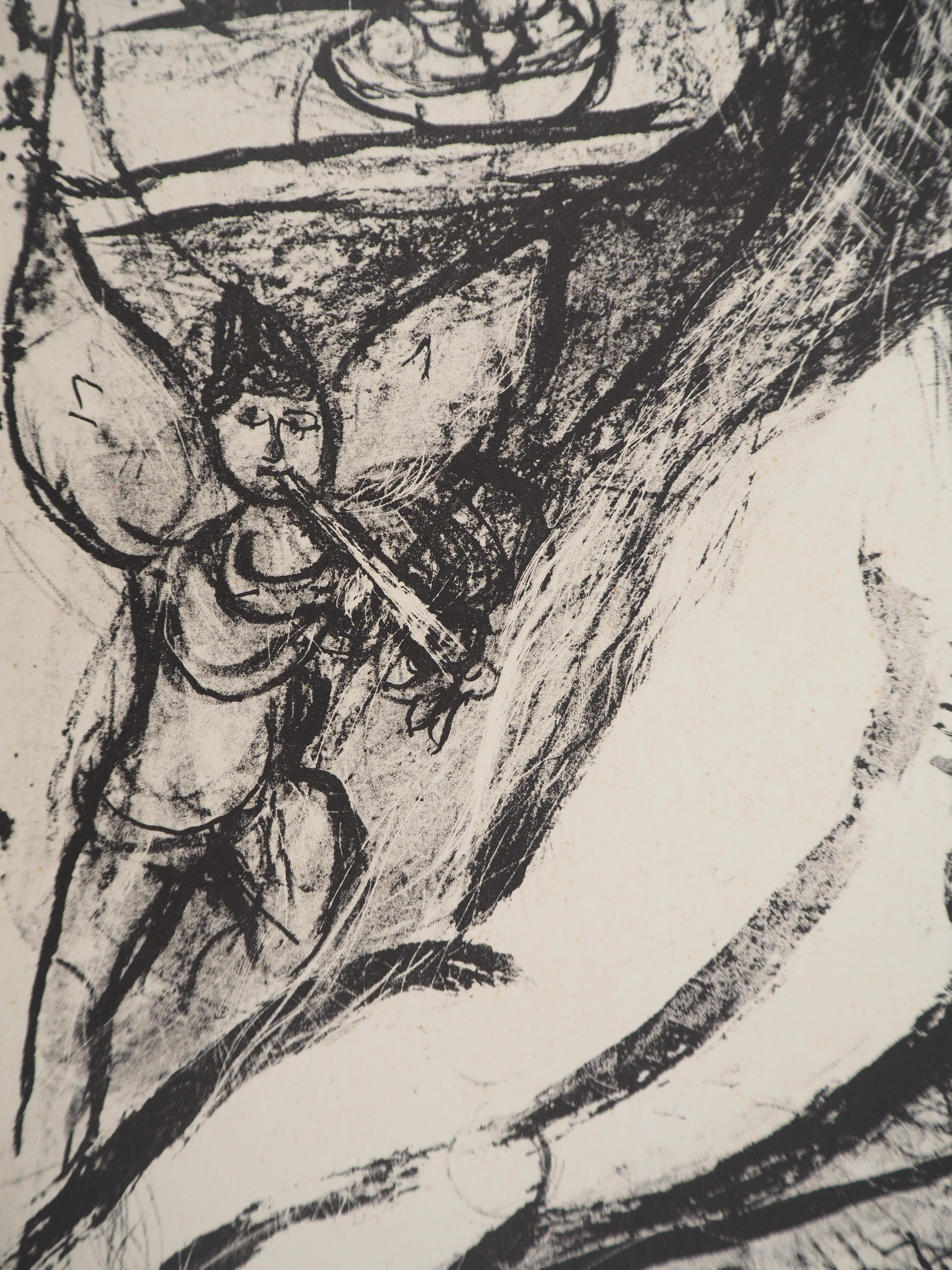 Il circo: la sposa sognante - Litografia originale (Mourlot #525) - Figurative Print Grigio di Marc Chagall