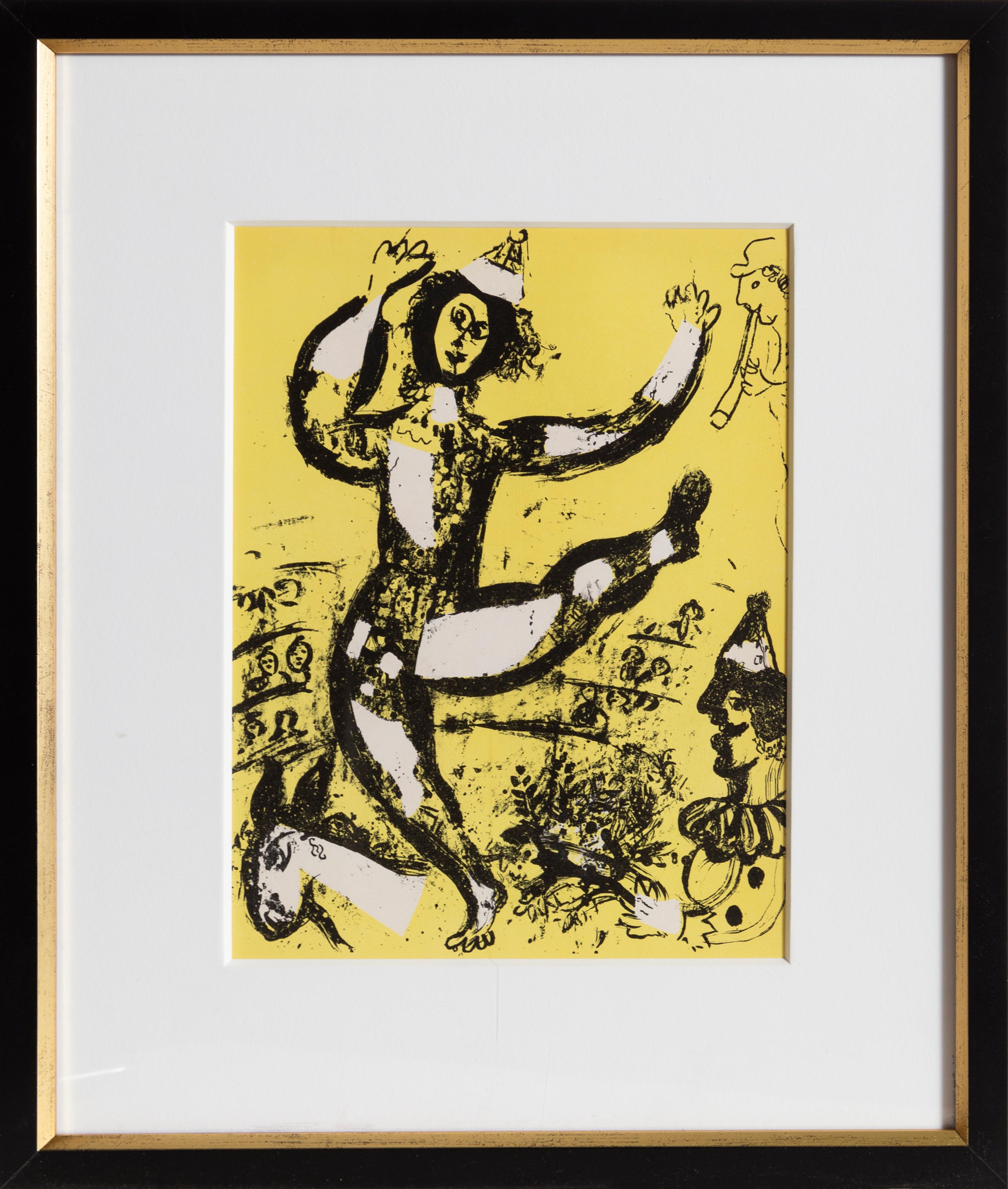 An impression from the book of Marc Chagall's (Russian, 1887-1985) lithographs. Published in 1960 by Éditions André Sauret, Monte-Carlo. From 1960 to 1974 Chagall produced 28 lithographs for the six volumes of the Lithographs Catalogue Raisonné. A