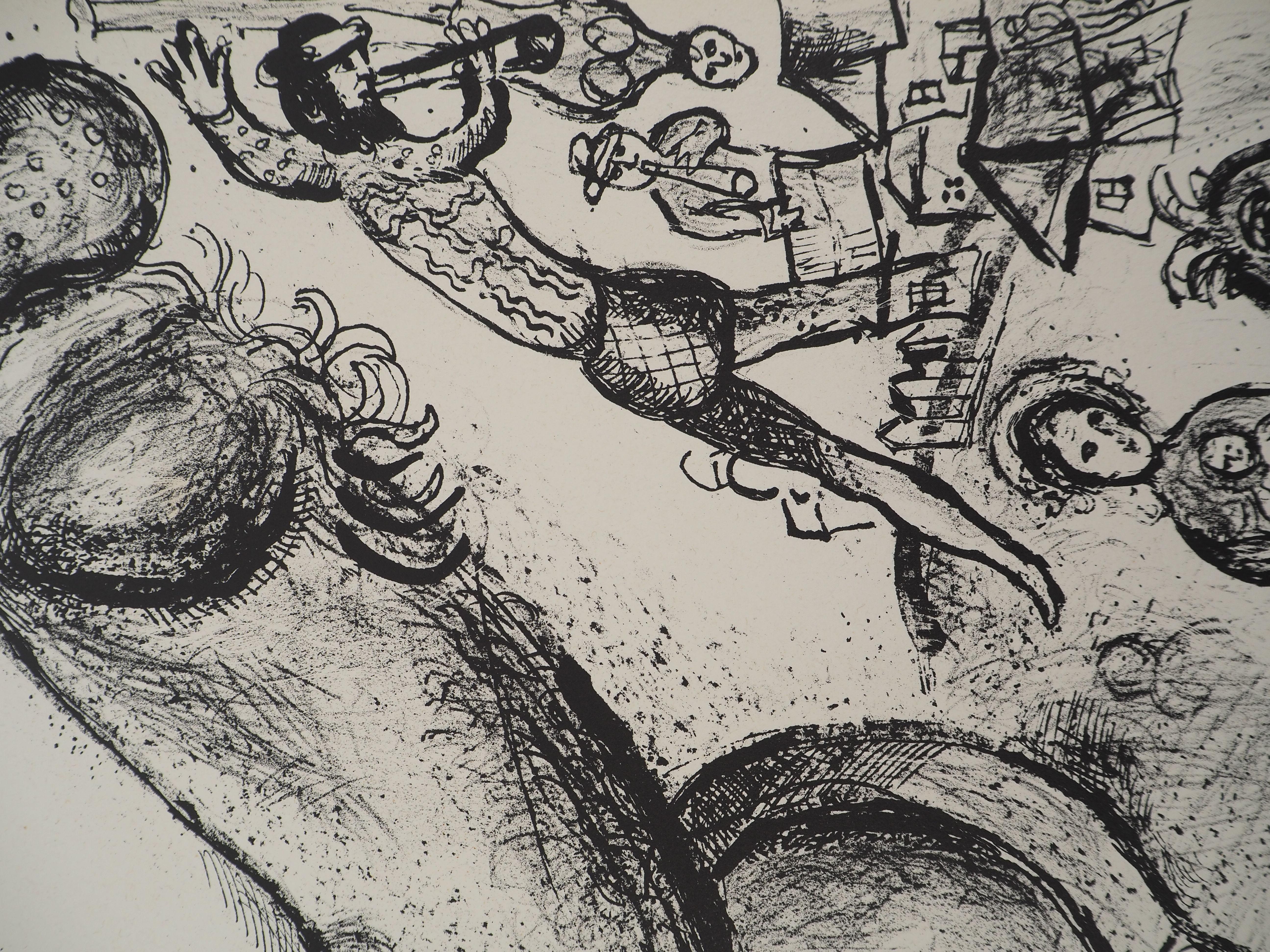Marc Chagall (1887-1985) 
El Circo : Maternidad y Violinista, 1967

Litografía original (Taller Mourlot) 
Sobre vitela Arches 42 x 32 cm (c. 17  x 13 in)

REFERENCIA : Catalog raisonne Chagall Lithographe, Mourlot #513

INFORMACIÓN : De la carpeta