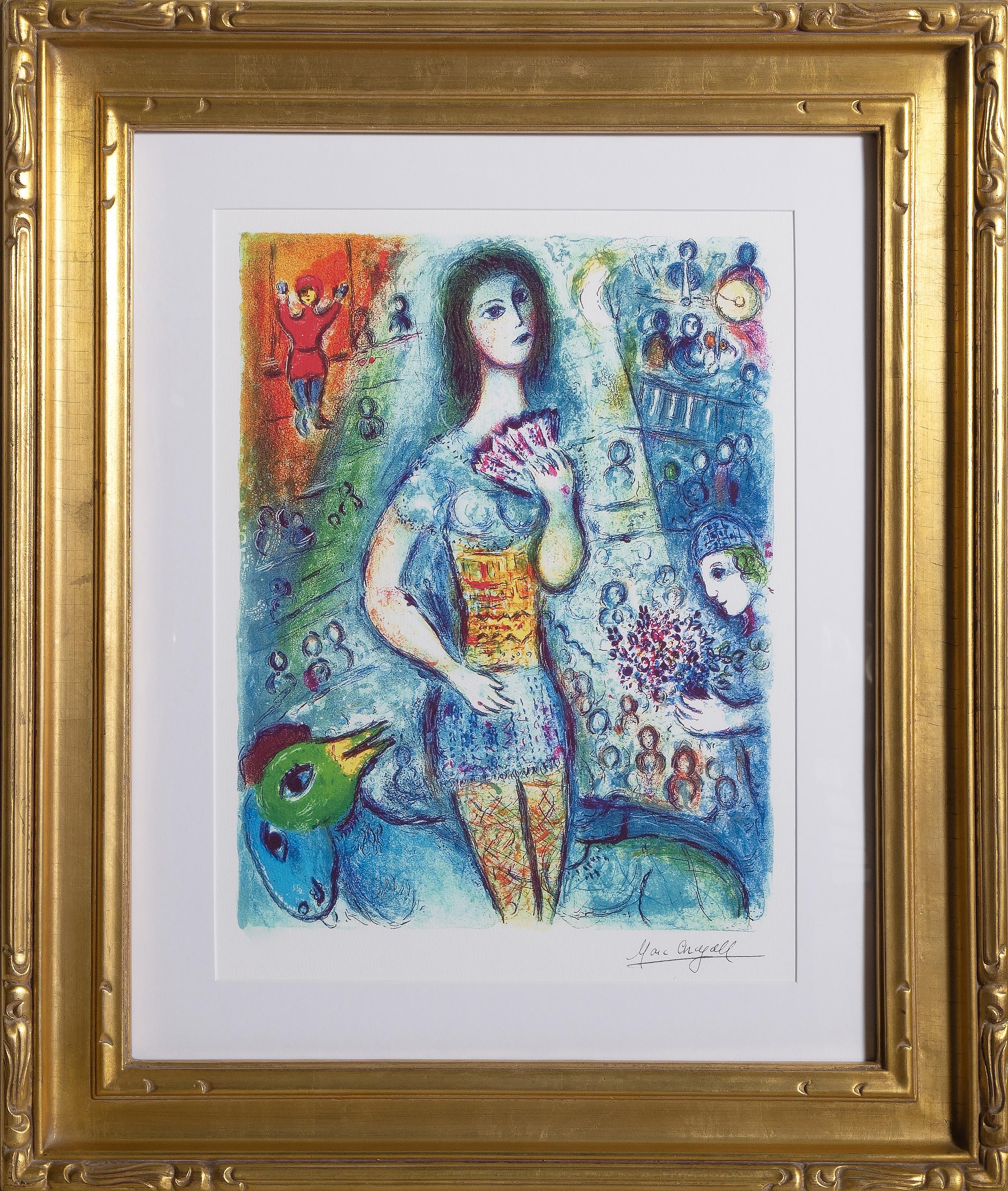 Marc Chagall, After, Russian (1887 - 1985) - The Circus, Medium:  Giclee, fascimille signed and numbered in pencil, Edition:  375, Image Size:  18 x 14 inches, Size:  24 x 16 in. (60.96 x 40.64 cm), Frame Size:  30.75 x 26 inches