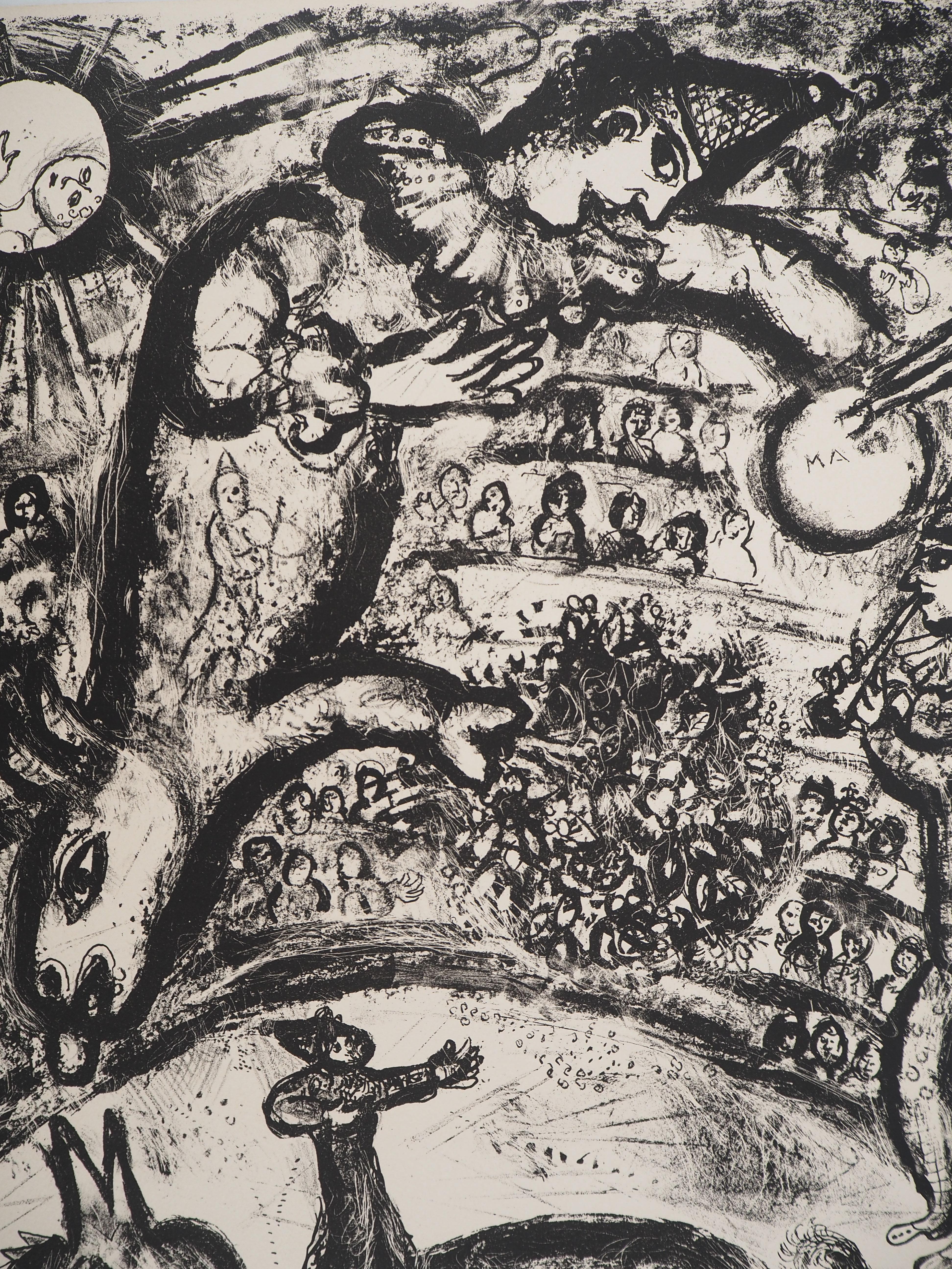 The Circus : On Stage – Originallithographie (Mourlot #526) – Print von Marc Chagall