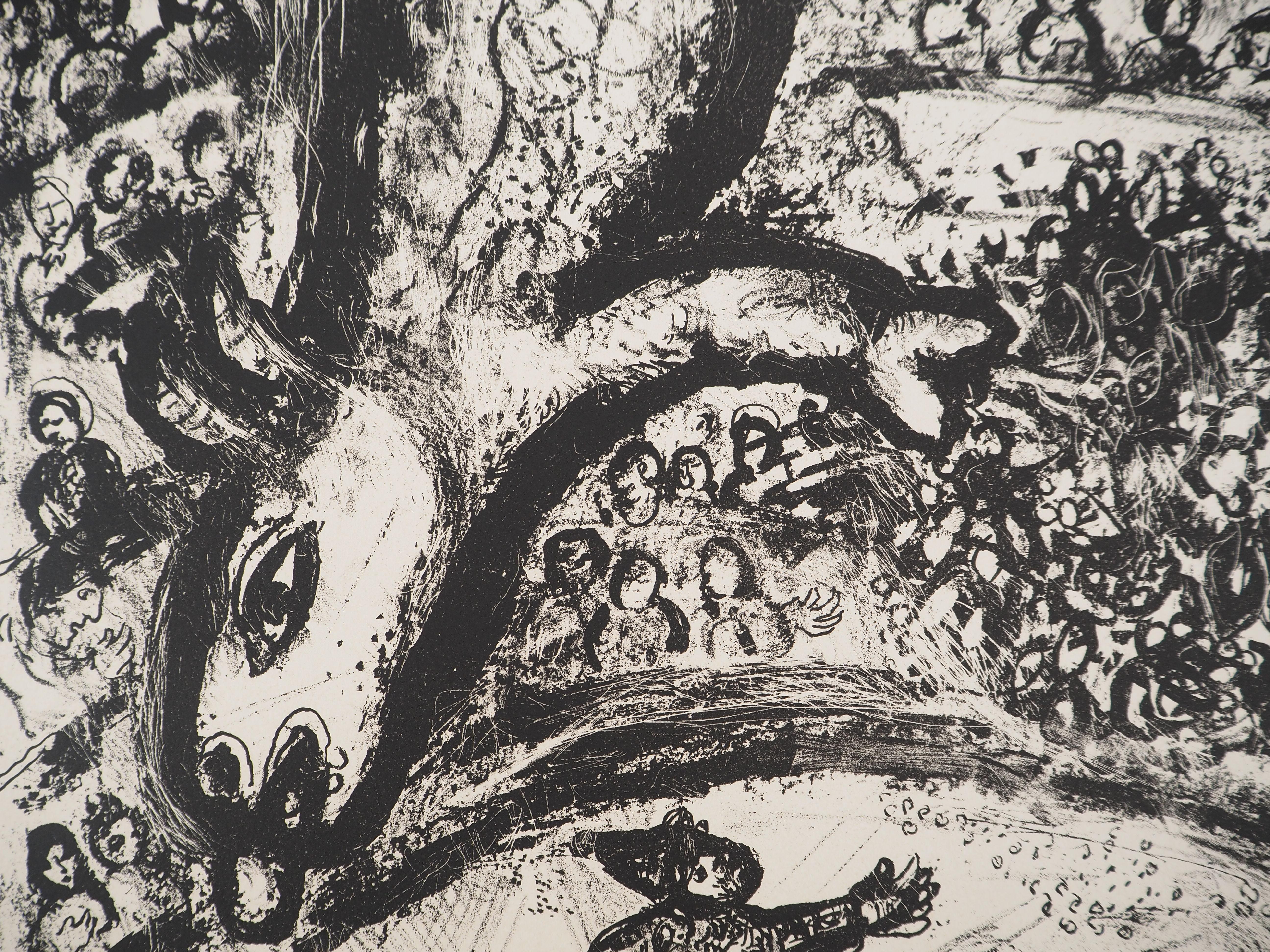 Marc Chagall (1887-1985) 
Der Zirkus: Auf der Bühne, 1967

Original-Lithographie (Werkstatt Mourlot) 
Auf Arches Vellum 42 x 32 cm (c. 17)  x 13 in)

REFERENZ : Gesamtkatalog Chagall Lithographen, Mourlot #526

INFORMATION : Aus der 1967 von Teriade