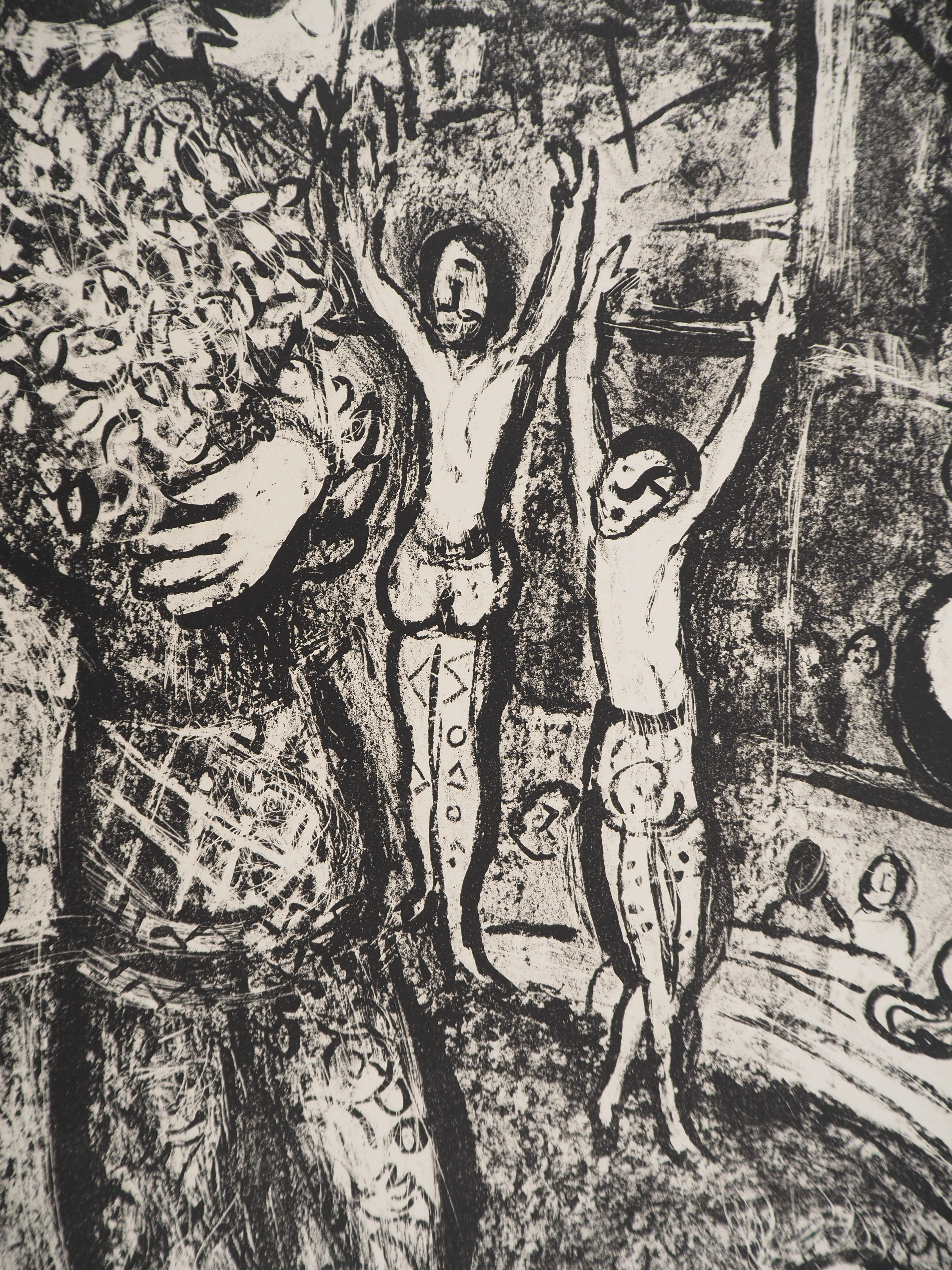 El Circo : El Artista y su Doble - Litografía Original (Mourlot #497) - Print Moderno de Marc Chagall