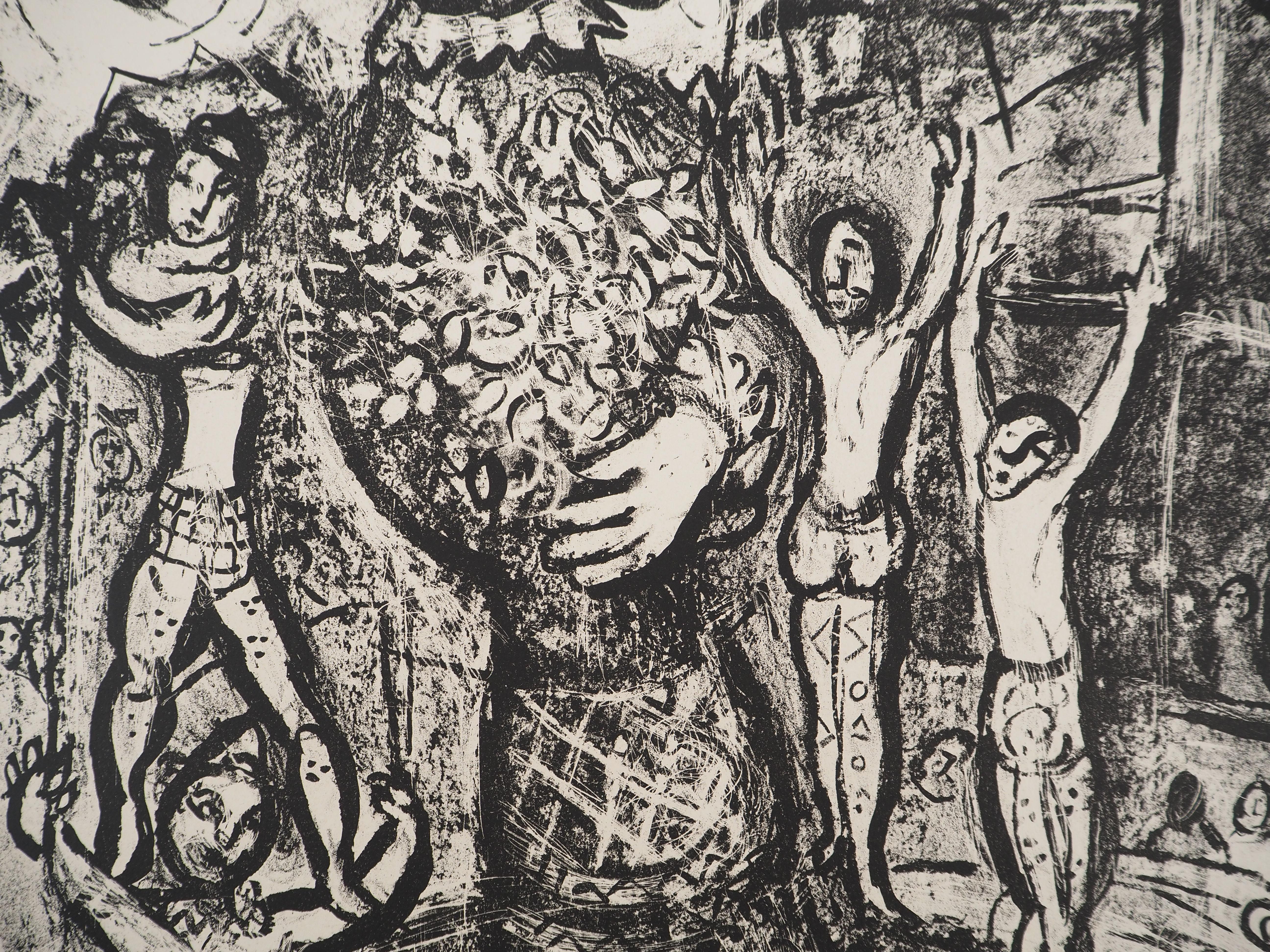 Marc Chagall (1887-1985) 
El Circo : El Artista y su Doble, 1967

Litografía original (Taller Mourlot) 
Sobre vitela Arches 42 x 32 cm (c. 17  x 13 in)

REFERENCIA : Catalog raisonne Chagall Lithographe, Mourlot #497

INFORMACIÓN : De la carpeta 