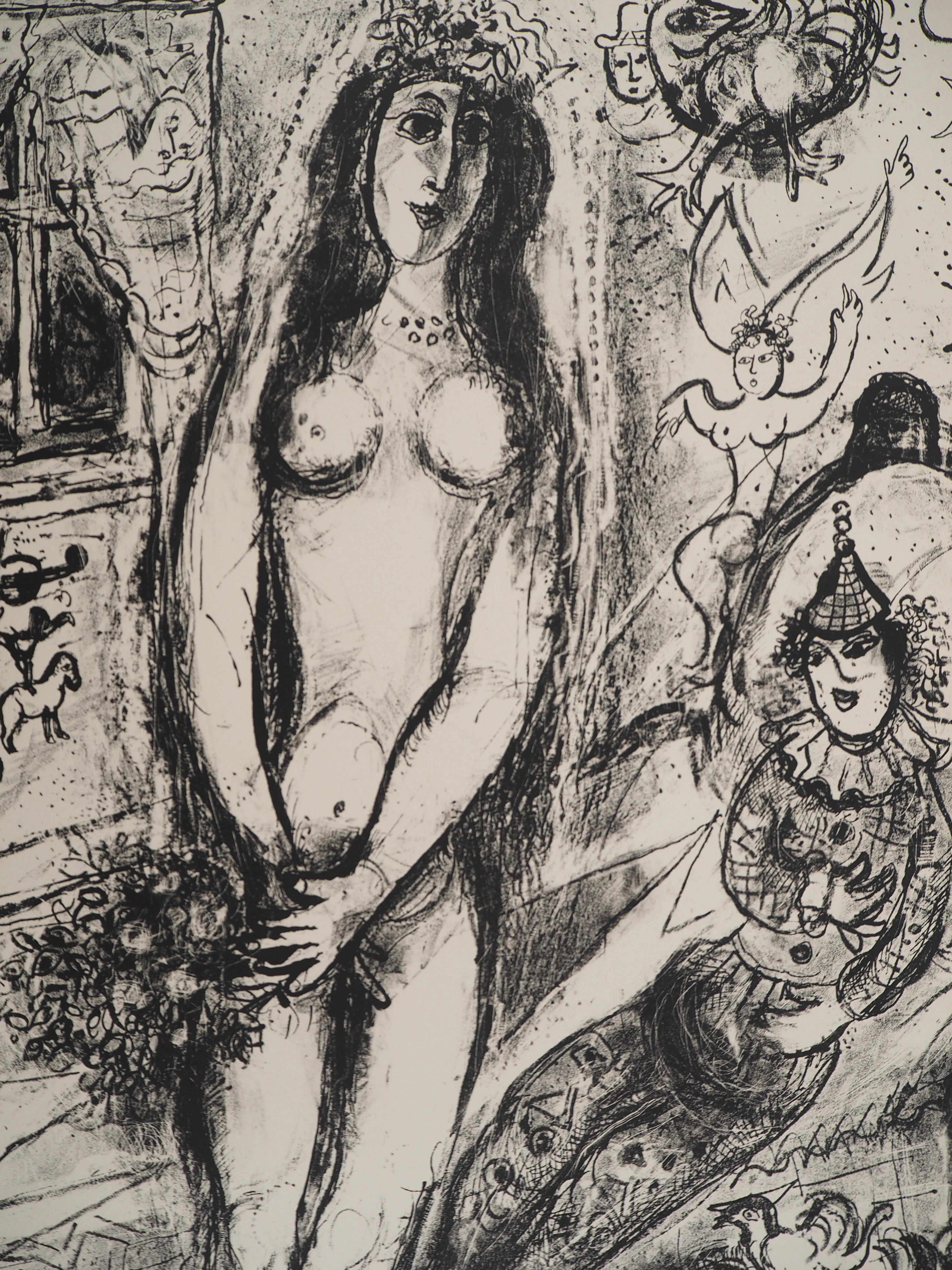 Il circo: il velo della sposa - Litografia originale (Mourlot #520) - Print di Marc Chagall