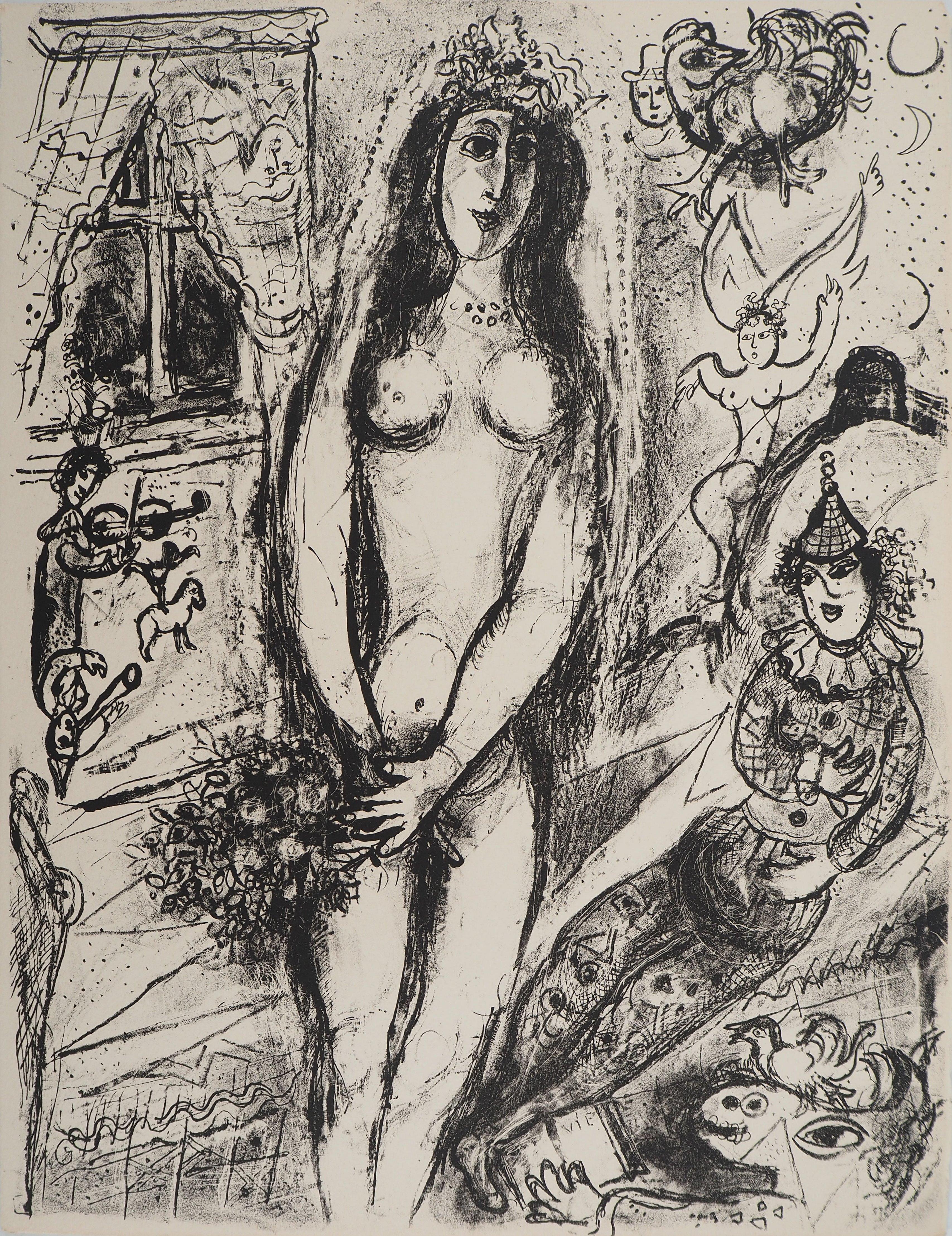 Figurative Print di Marc Chagall - Il circo: il velo della sposa - Litografia originale (Mourlot #520)