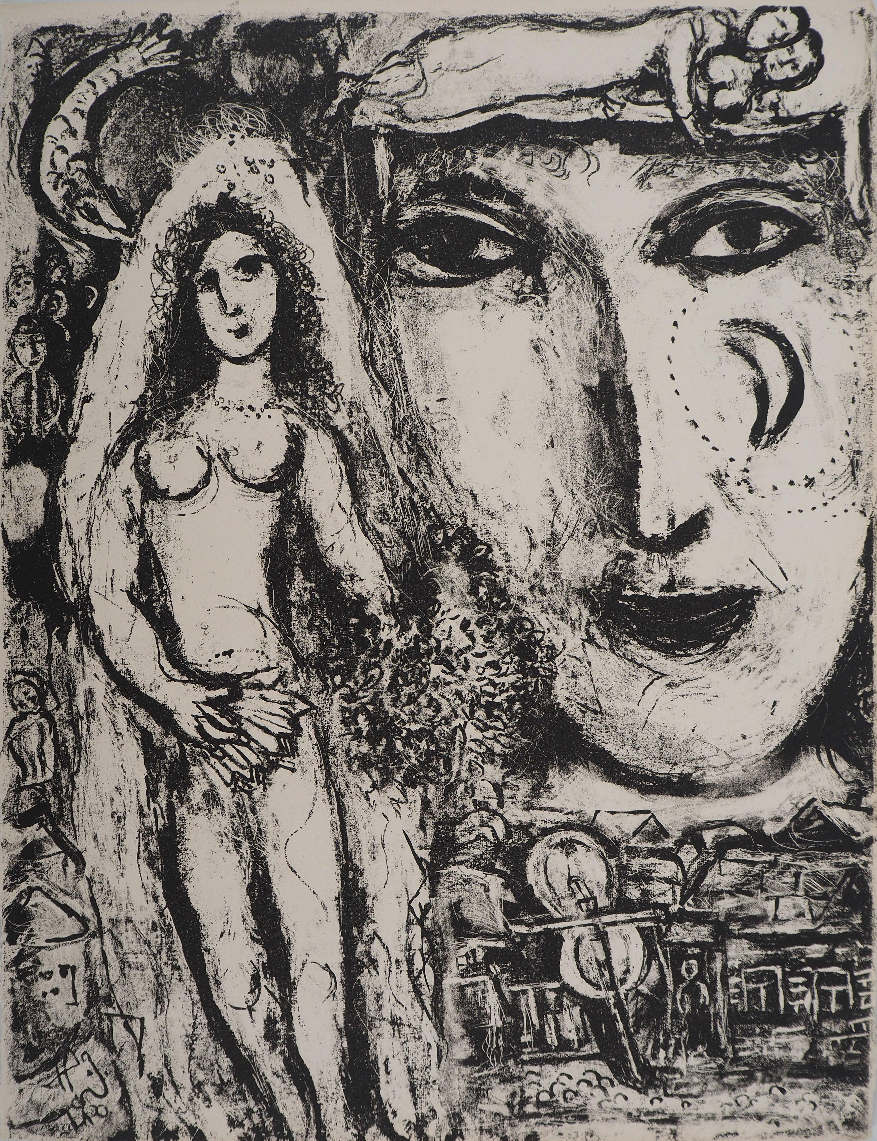 Figurative Print de Marc Chagall - El Circo : El Sueño de la Novia - Litografía original (Mourlot #507)