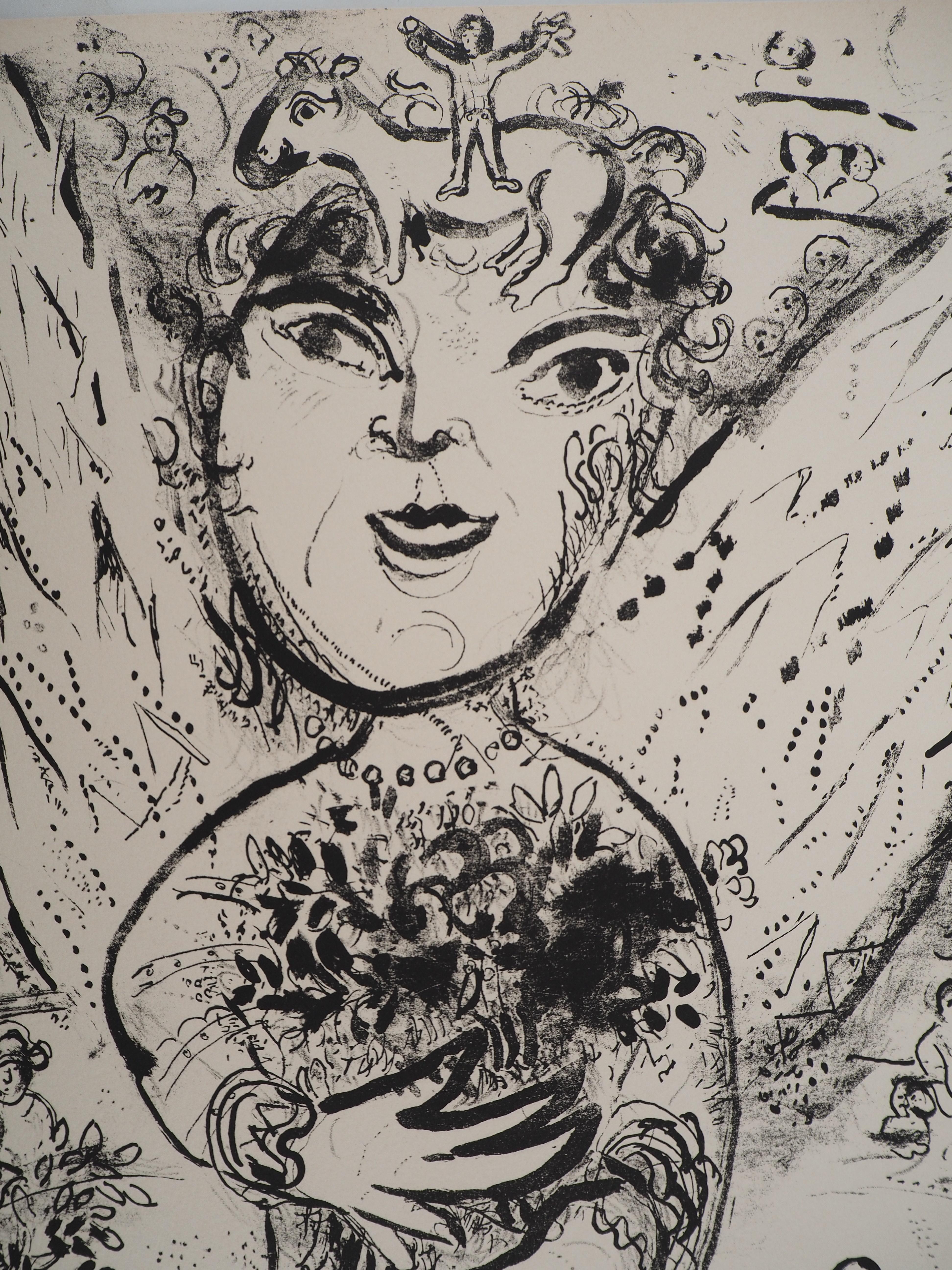 Il Circo: Lo Spirito del Circo - Litografia originale (Mourlot #509) - Print Moderno di Marc Chagall