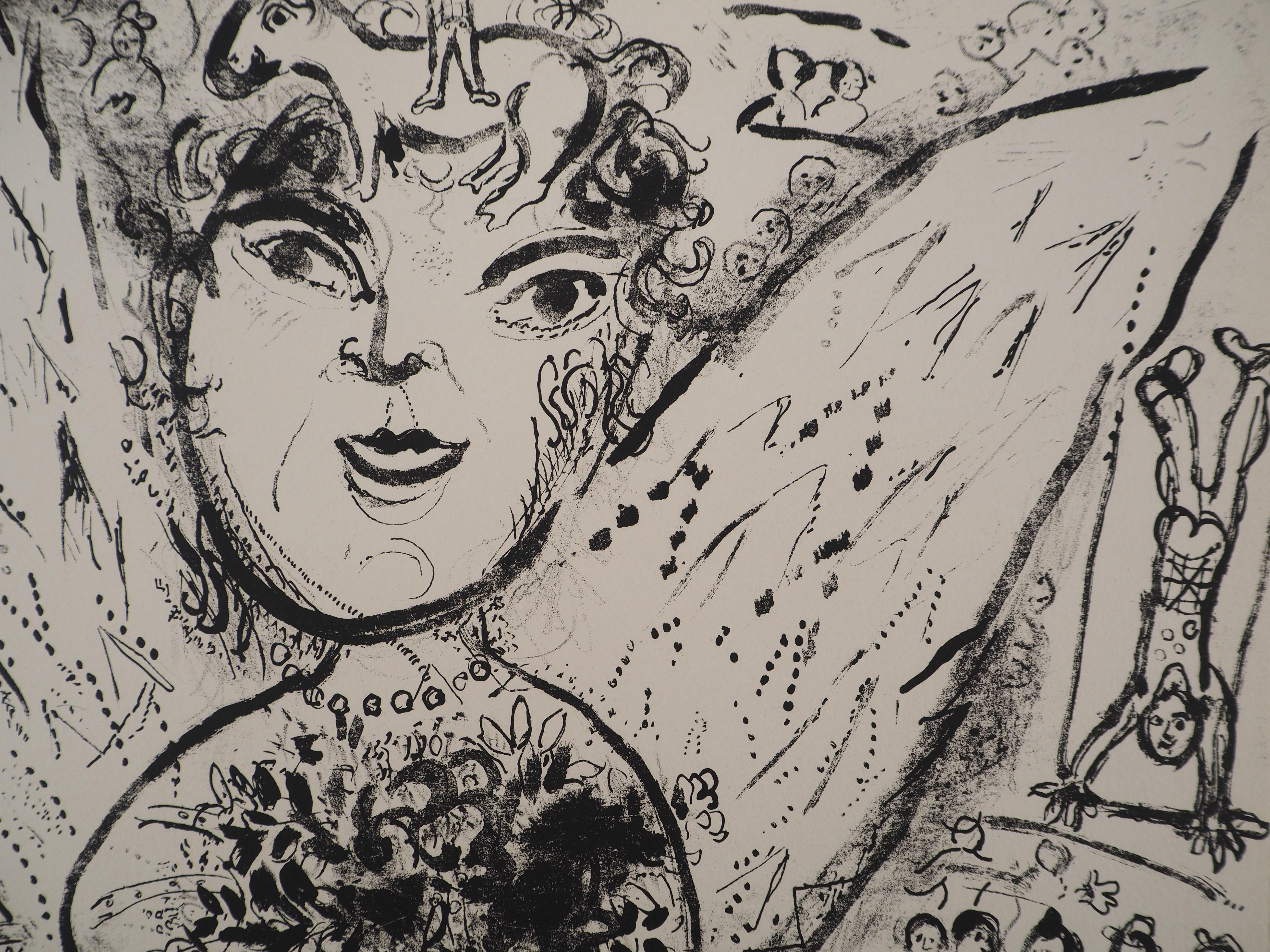 Il Circo: Lo Spirito del Circo - Litografia originale (Mourlot #509) - Figurative Print Grigio di Marc Chagall
