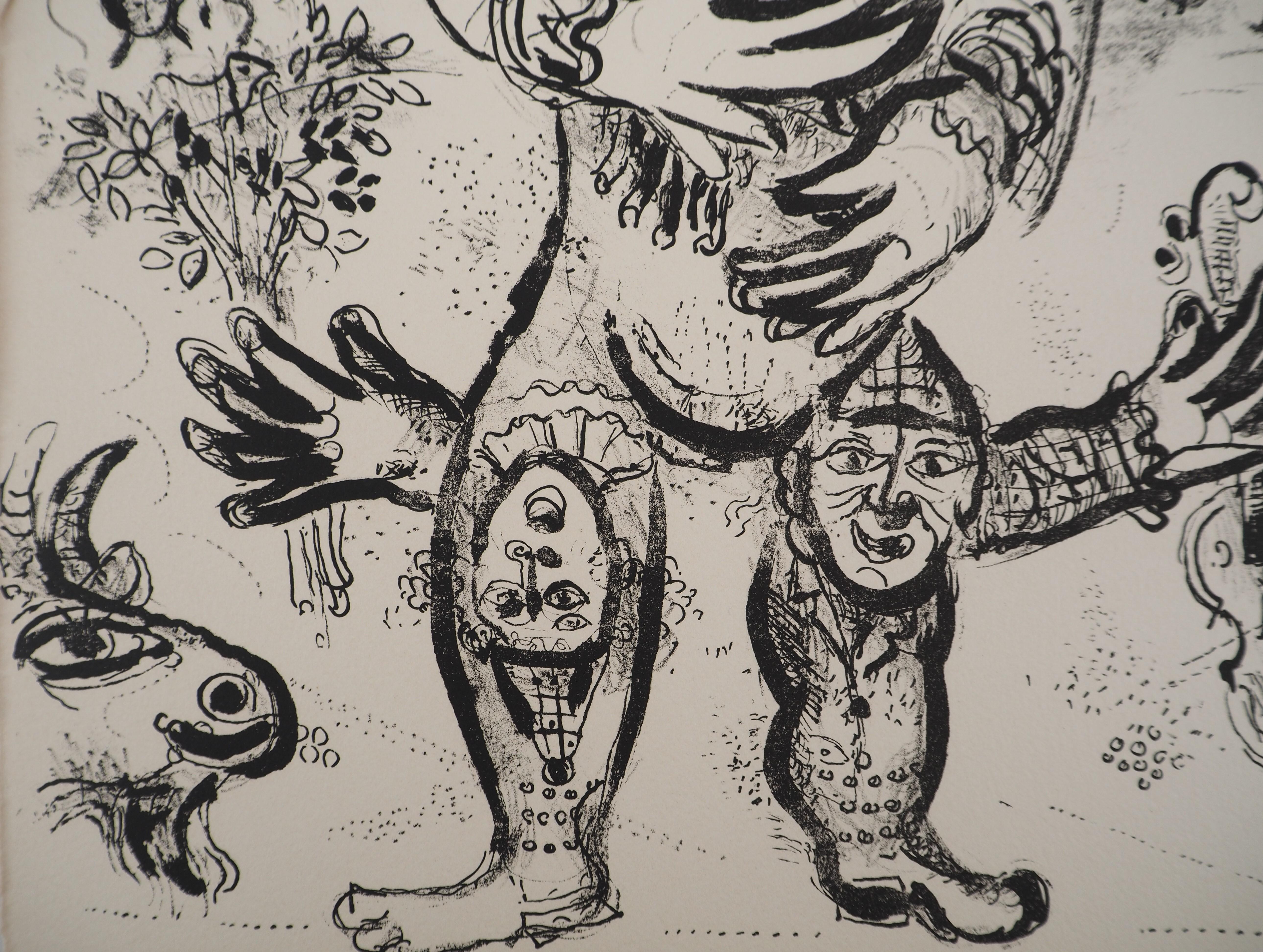 Marc Chagall (1887-1985) 
Il circo: lo spirito del circo, 1967

Litografia originale (Officina Mourlot) 
Su pergamena Arches 42 x 32 cm (c. 17  x 13 in)

RIFERIMENTO : Catalogo ragionato Chagall Lithographe, Mourlot #509

INFORMAZIONI : Dalla