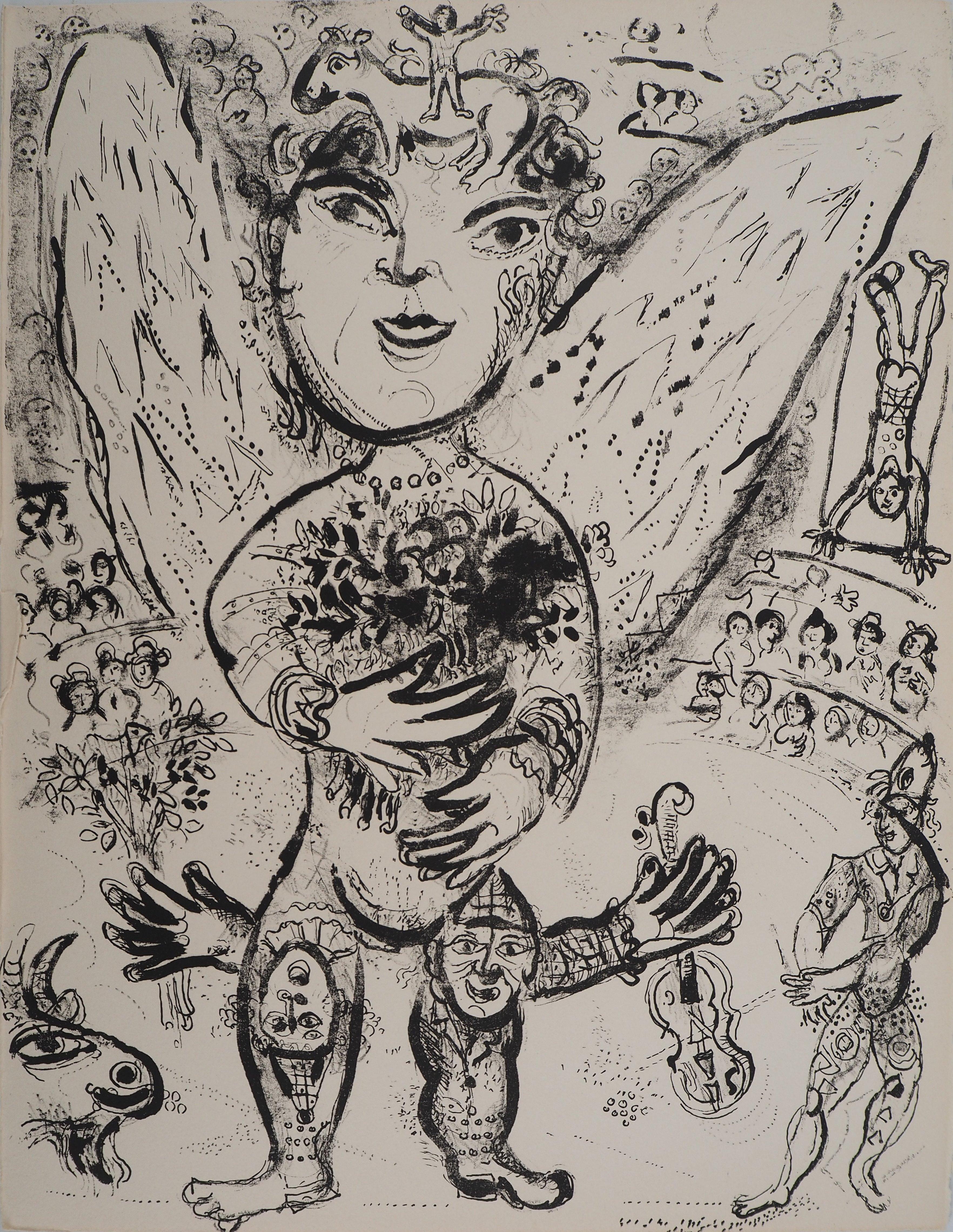 Figurative Print di Marc Chagall - Il Circo: Lo Spirito del Circo - Litografia originale (Mourlot #509)
