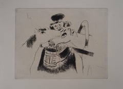 Le cocher et ses chevaux - Gravure originale - Réf. Sorlier #30