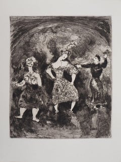 « Les Danseuses », « Testament » expliqué par Esope – Gravure originale – Réf. Sorlier n° 120