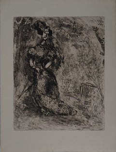 The Elegant girl - Original etching - Ref. Sorlier #168