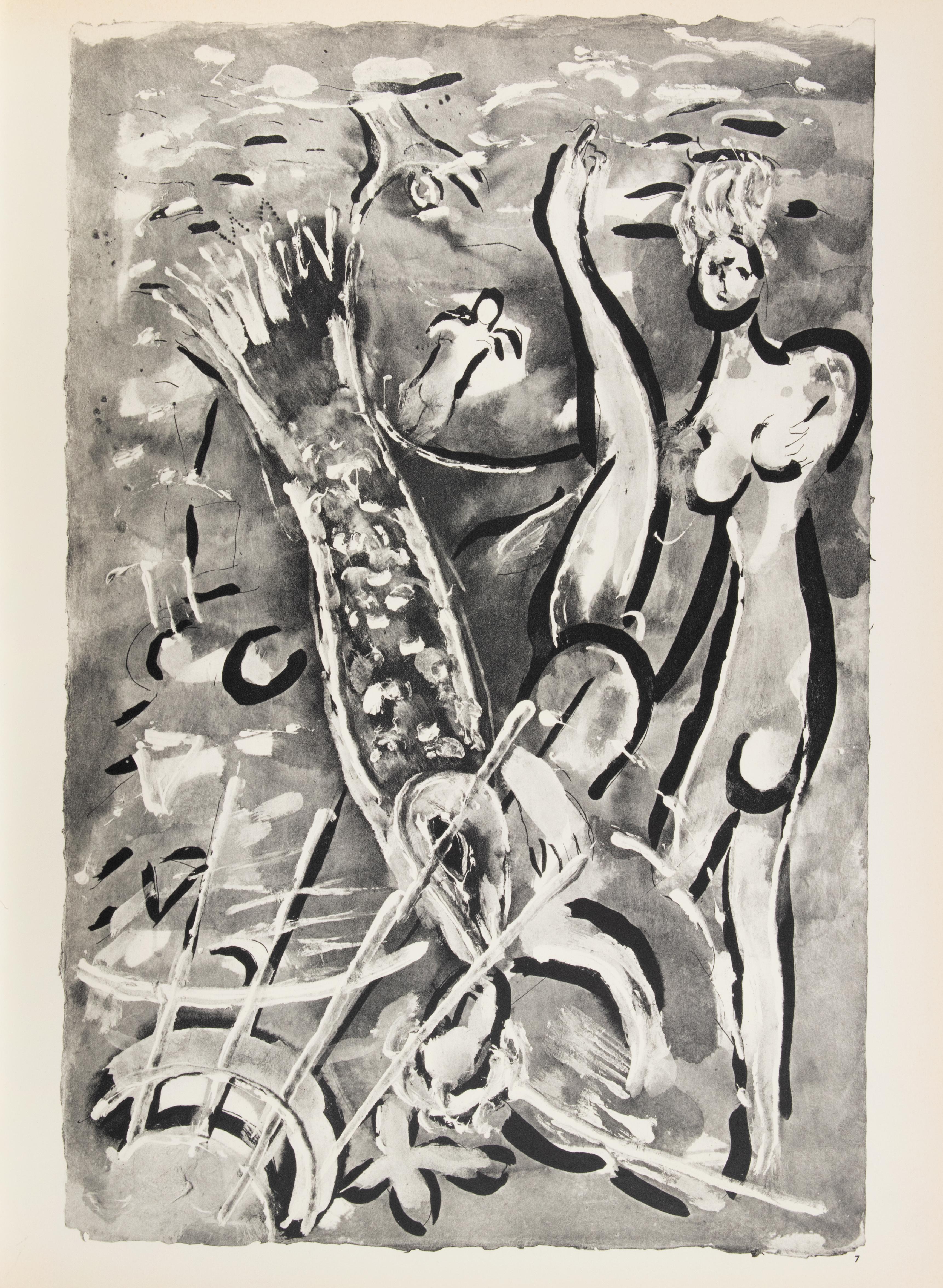The Flood, The Fish and a Woman - Héliogravure de Marc Chagall - 1960 en vente 1