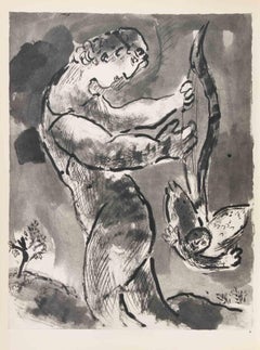 The Flood, The Fish and a Woman - Héliogravure by Marc Chagall - 1960