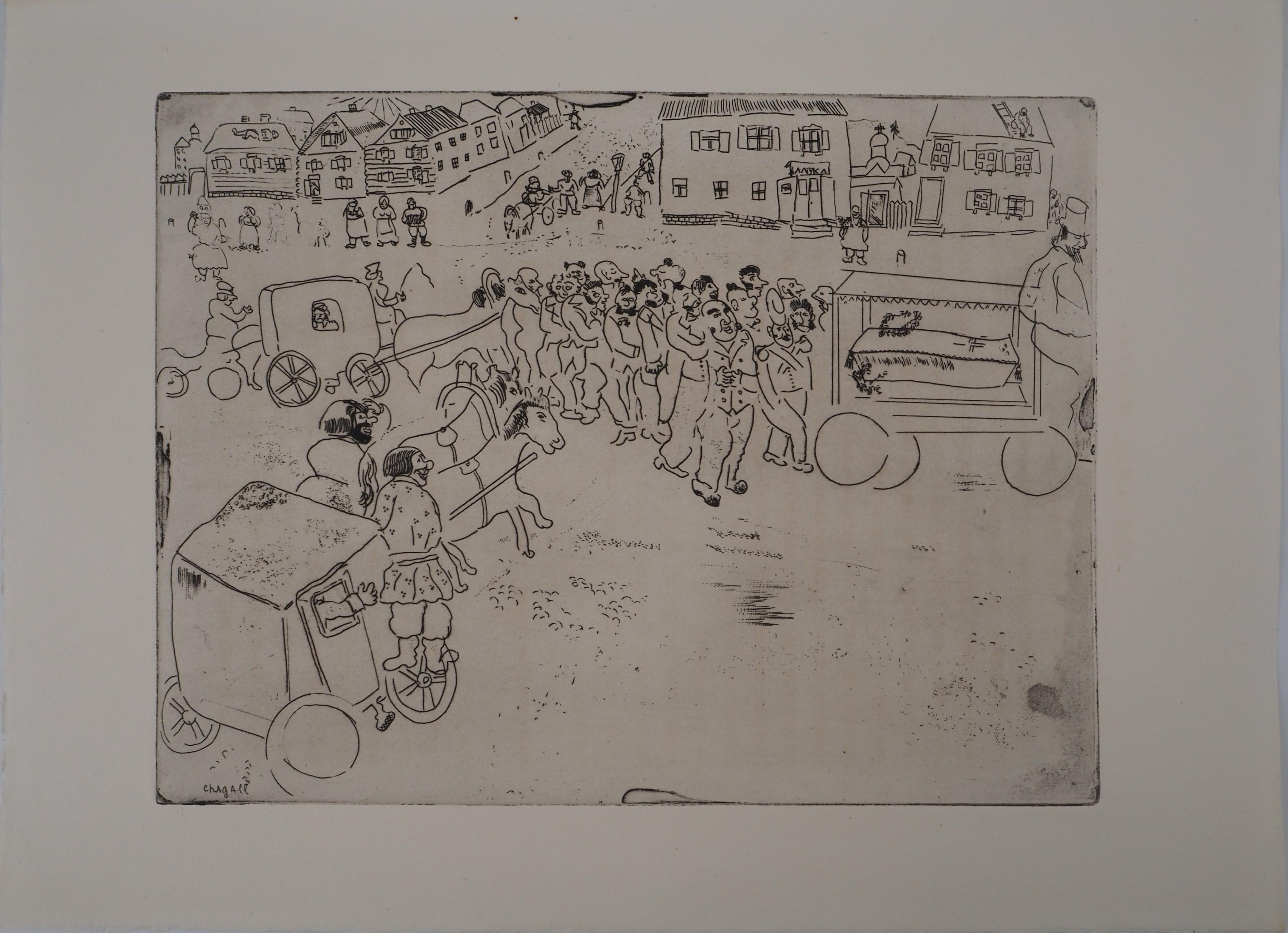 Le cortège funèbre - Gravure originale - Réf. Sorlier n° 92