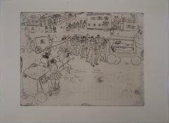 The Funeral Procession - Original Etching - Ref. Sorlier #92